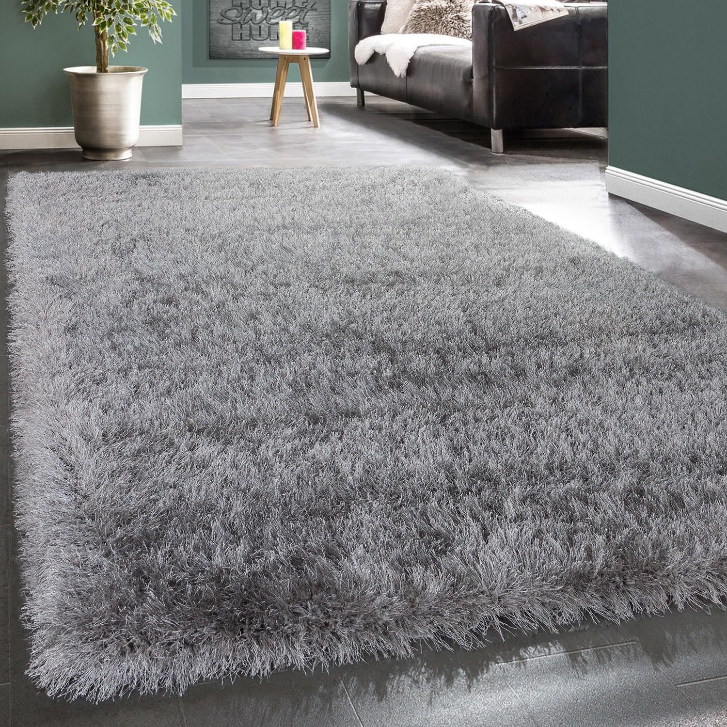 Paco Home Hochflor-Teppich mit Läufer auch Farben, Glanz Uni erhältlich »Glamour weichem Garn, rechteckig, als 300«