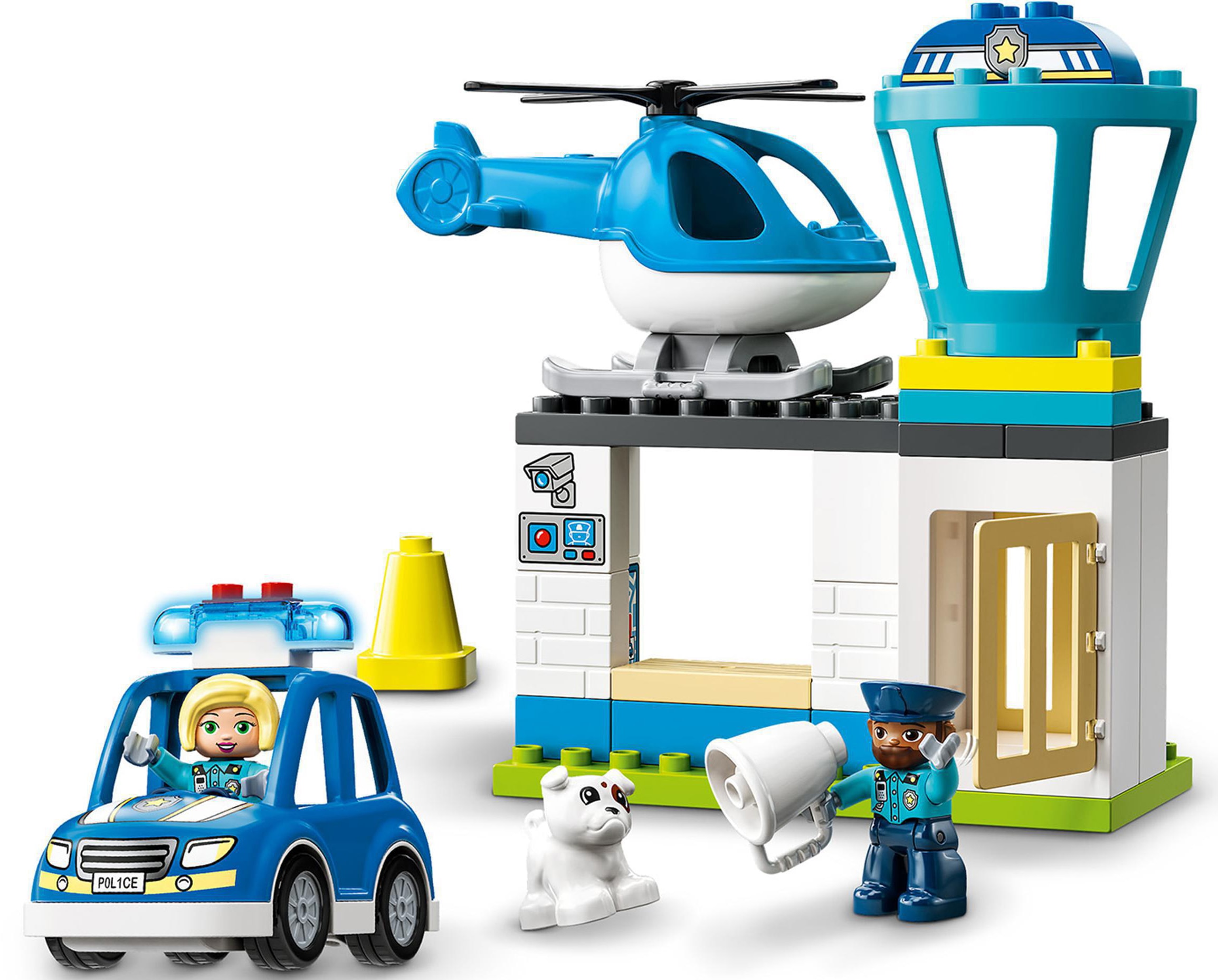 LEGO® Konstruktionsspielsteine (10959), Hubschrauber LEGO® DUPLO«, bei St.), Sirene Licht; in (40 und mit mit Europe Made »Polizeistation