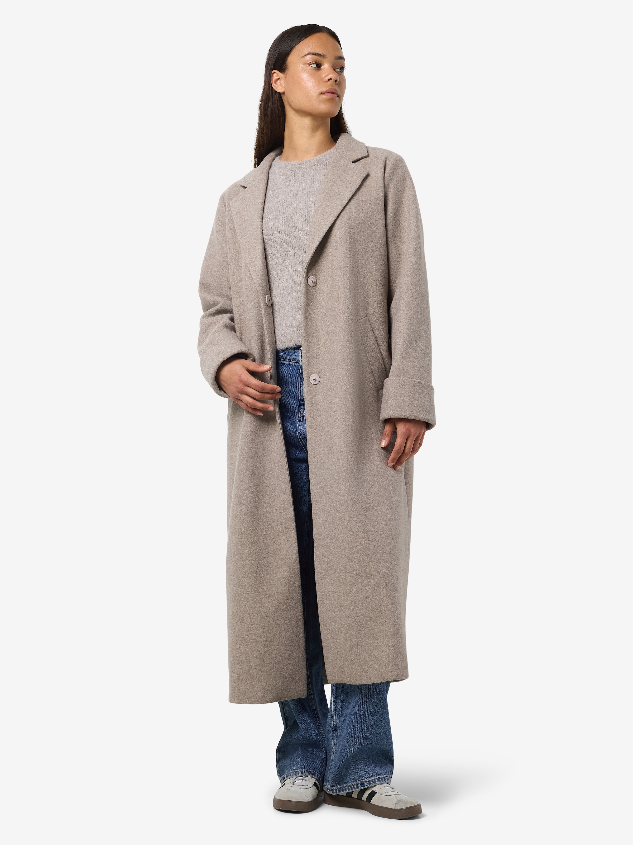 Noisy may Langmantel »NMCADDY L/S LONG COAT FWD NOOS« Kunstfaser, loose fit