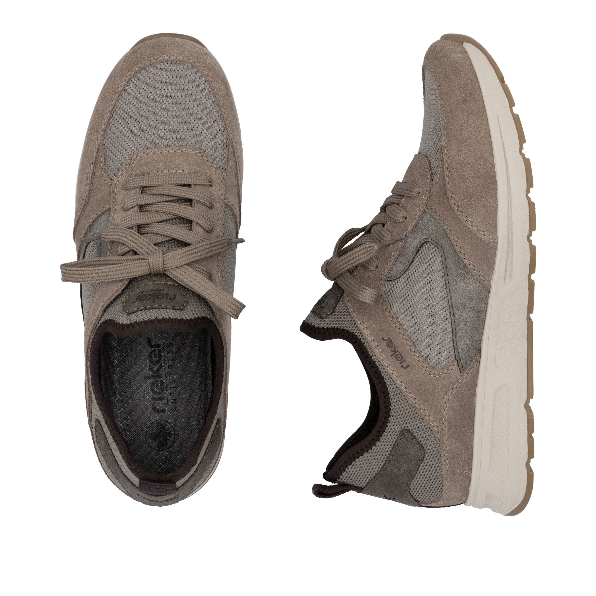 Rieker Slip-On Sneaker, Schlupfschuh, Halbschuh, Freizeitsneaker mit Schnürelement