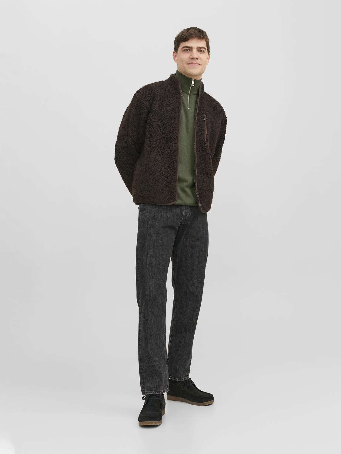 Jack & Jones Troyer »JJEEMIL KNIT HALF ZIP NOOS«, mit Rippbündchen