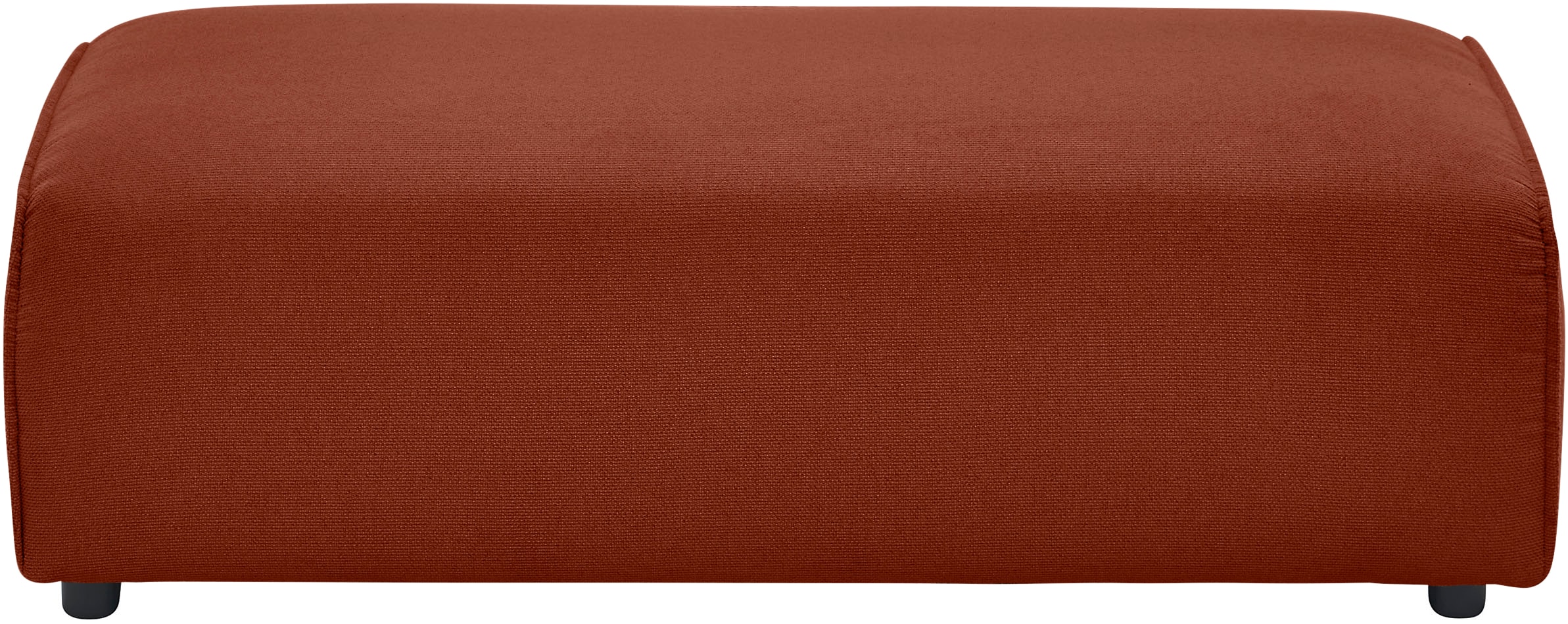 LeGer Home by Lena Gercke Hocker »PIARA, Polsterhocker mit Kedernaht, Cord, Leinenoptik o. Strukturstoff« zur Serie PIARA, rechteckig, schwarze Füße, bequemer Sitzkomfort