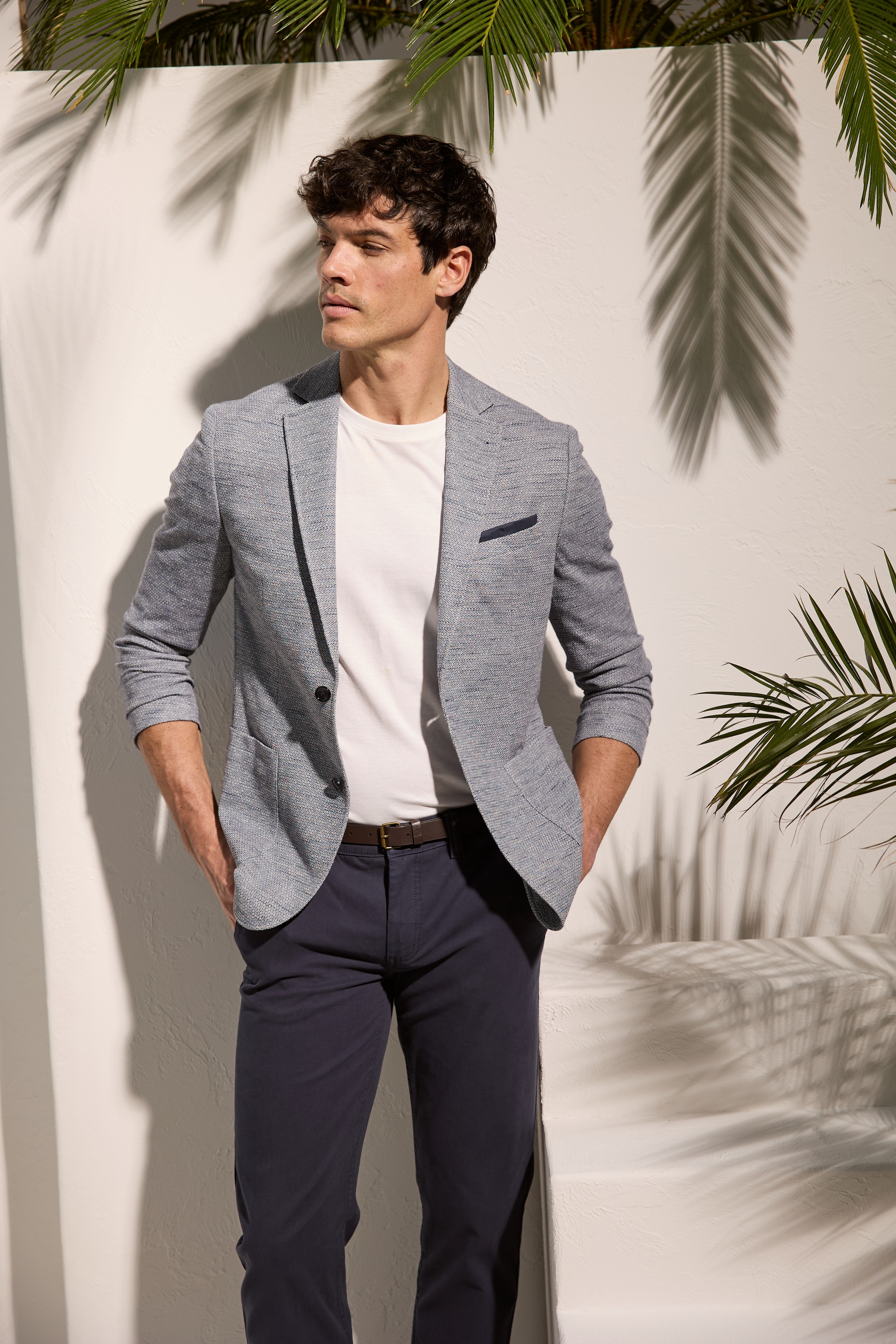 Bruno Banani Sakko mit Reverskragen, melierte Optik, Slim Fit Passform