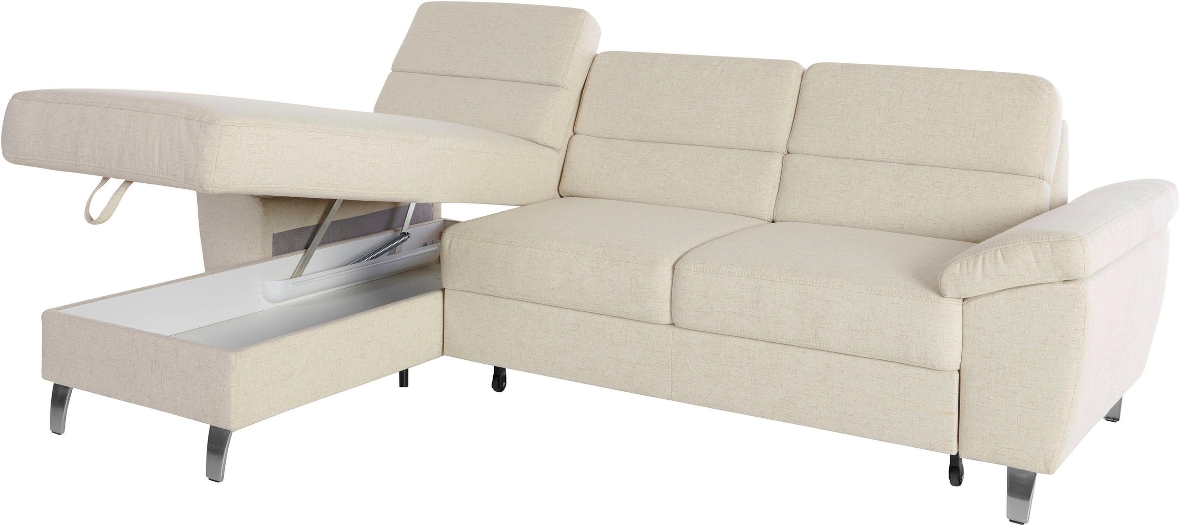 sit&more Ecksofa »Sorano L-Form«, wahlweise mit Bettfunktion und Bettkasten