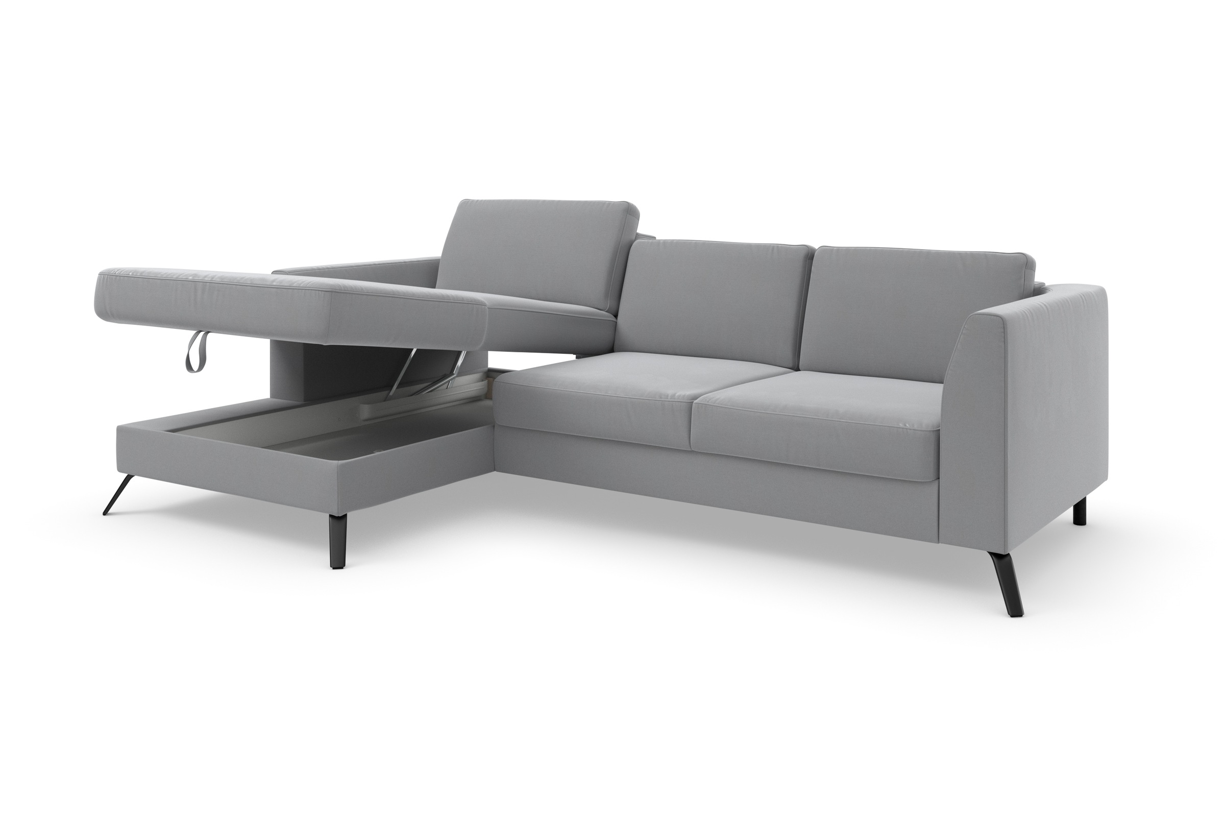 sit&more Ecksofa »Olsen L-Form«, inklusive Sitztiefenverstellung, wahlweise mit Bettfunktion, 15cm hoch