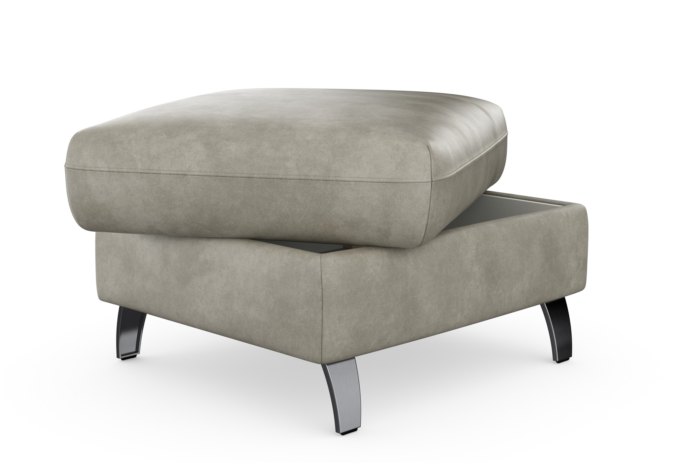 sit&more Stauraumhocker »Grenoble«, mit Stauraum und satinierten Füßen