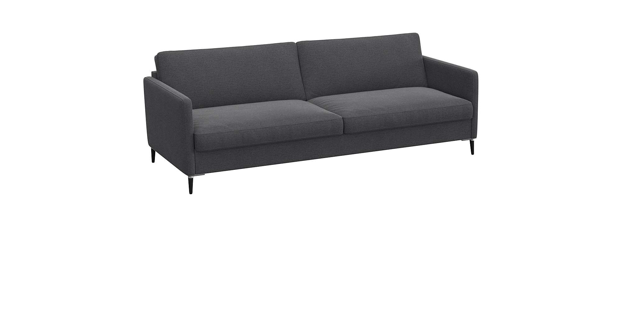 FLEXLUX 3-Sitzer »Fiore, super Sitzkomfort durch Kaltschaum im Sitz« schmale Armlehnen, Füße Alu+schwarz