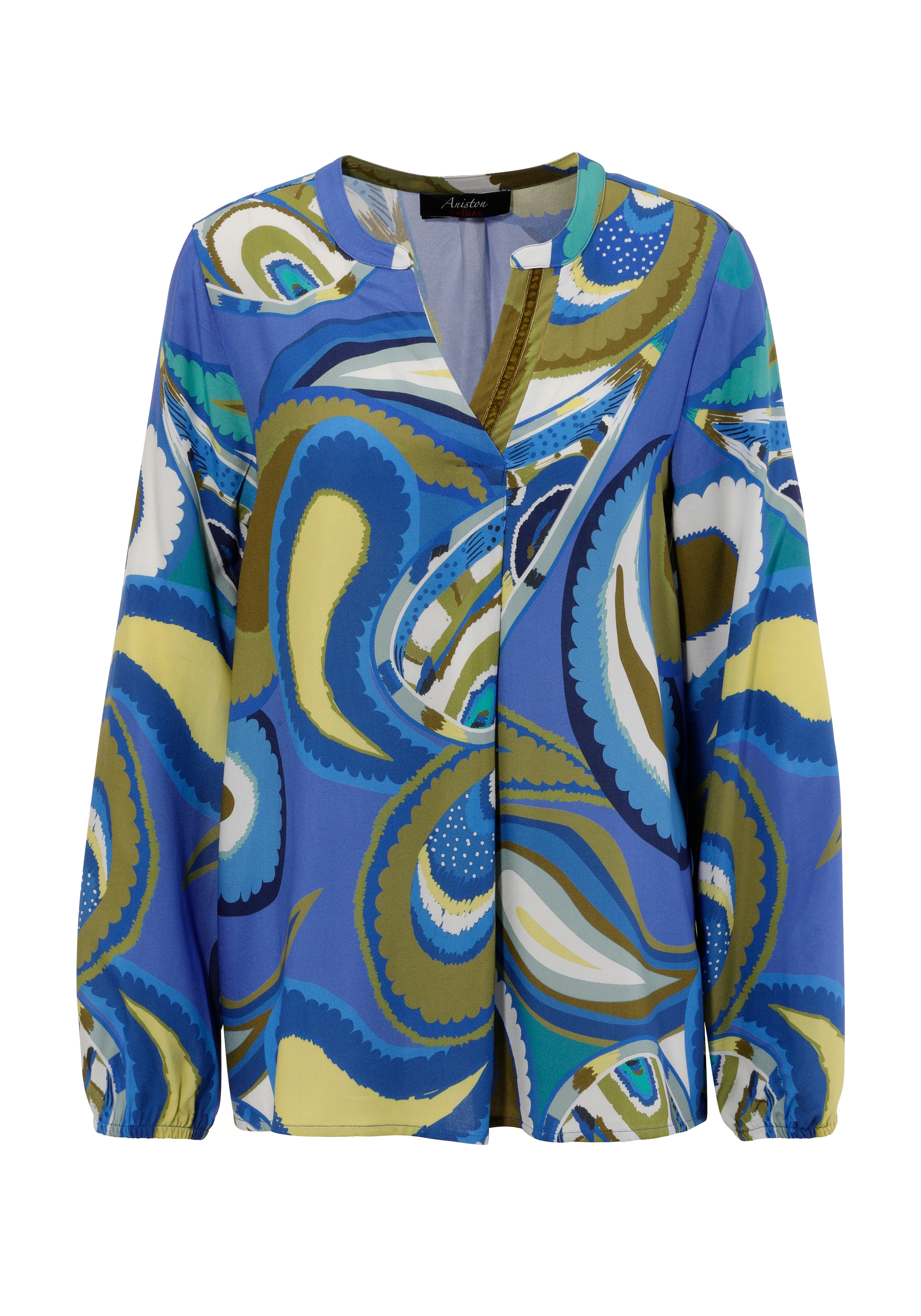 Aniston CASUAL Schlupfbluse, mit farbharmonischen, großflächigem Paisley-Muster