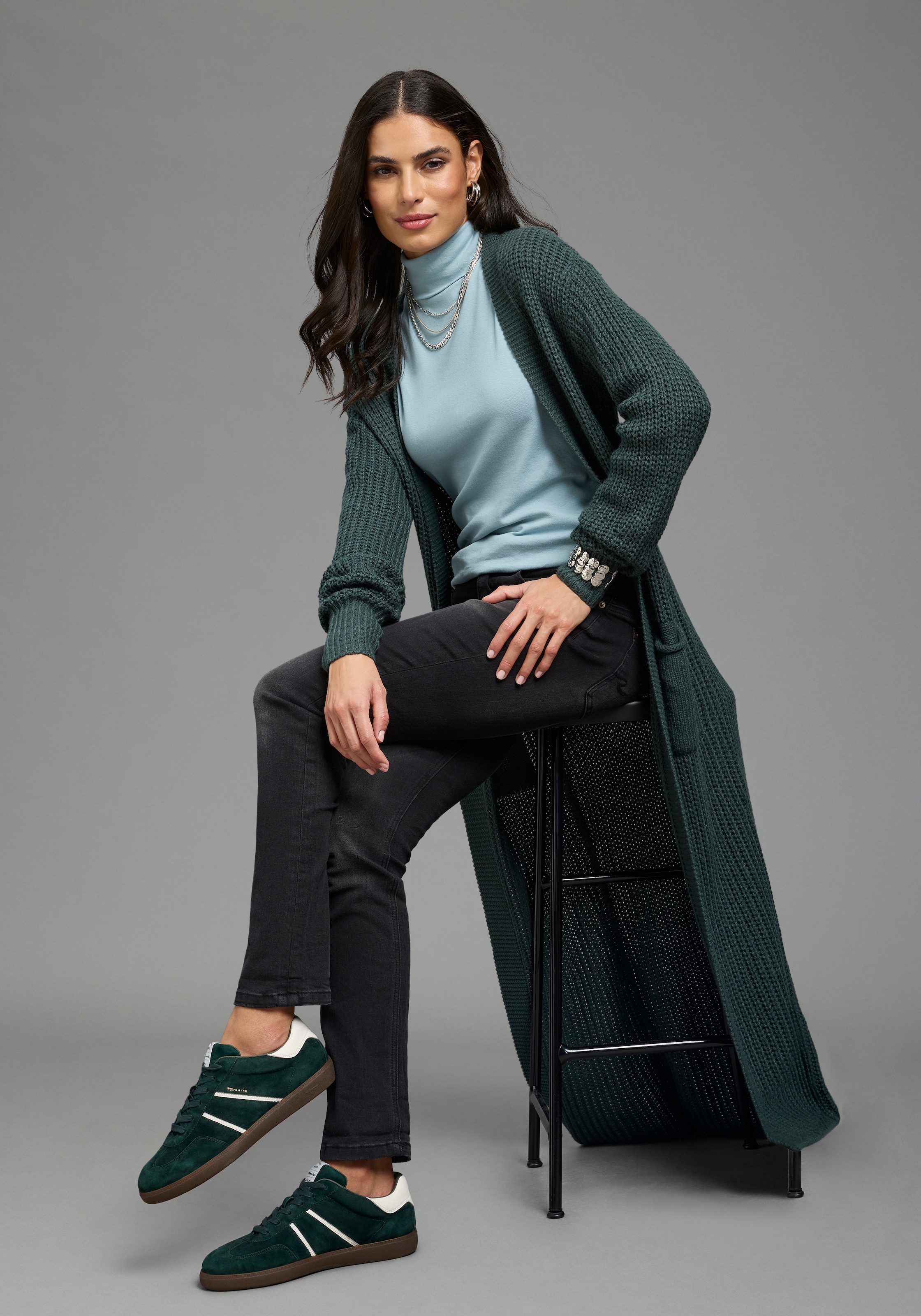 Laura Scott Longstrickjacke aus kuscheligem Grobstrick