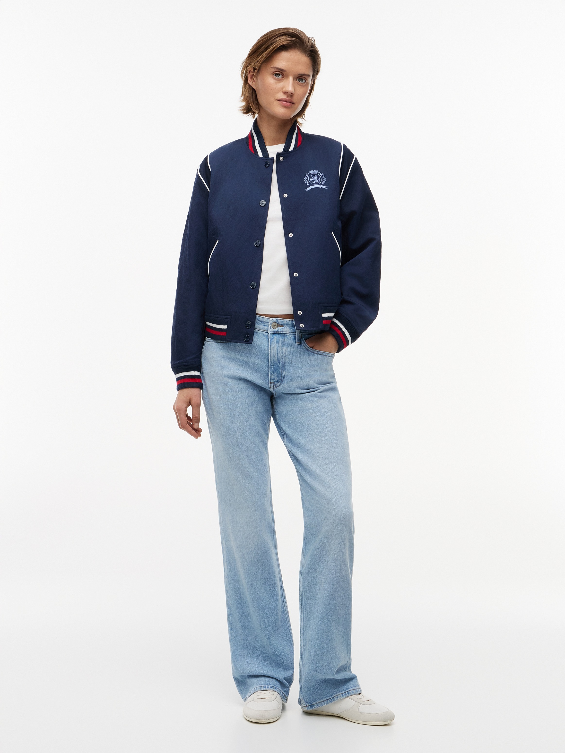 Tommy Jeans Collegejacke »TJW CREST VARSITY JACKET« Kunstfaser, Baseball-Kragen, im College Stil