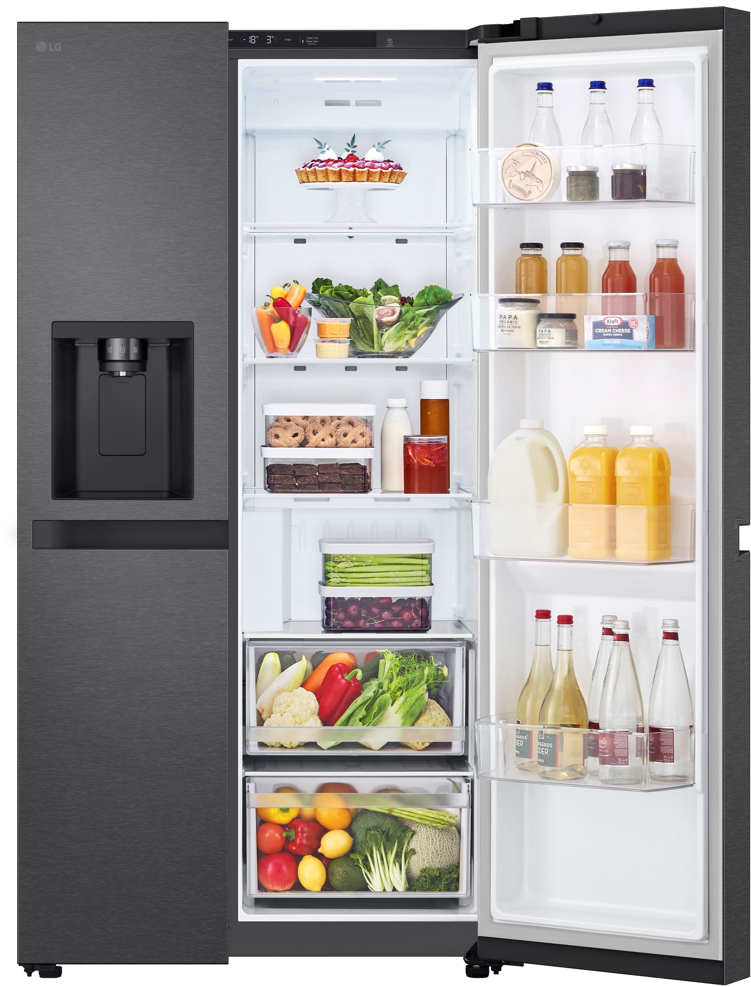 LG Side-by-Side »GSLC40EPPE« 179 cm hoch 91,3 cm breit Total No Frost, LINEARCooling, Multi-Airflow, mit Festwasseranschluss