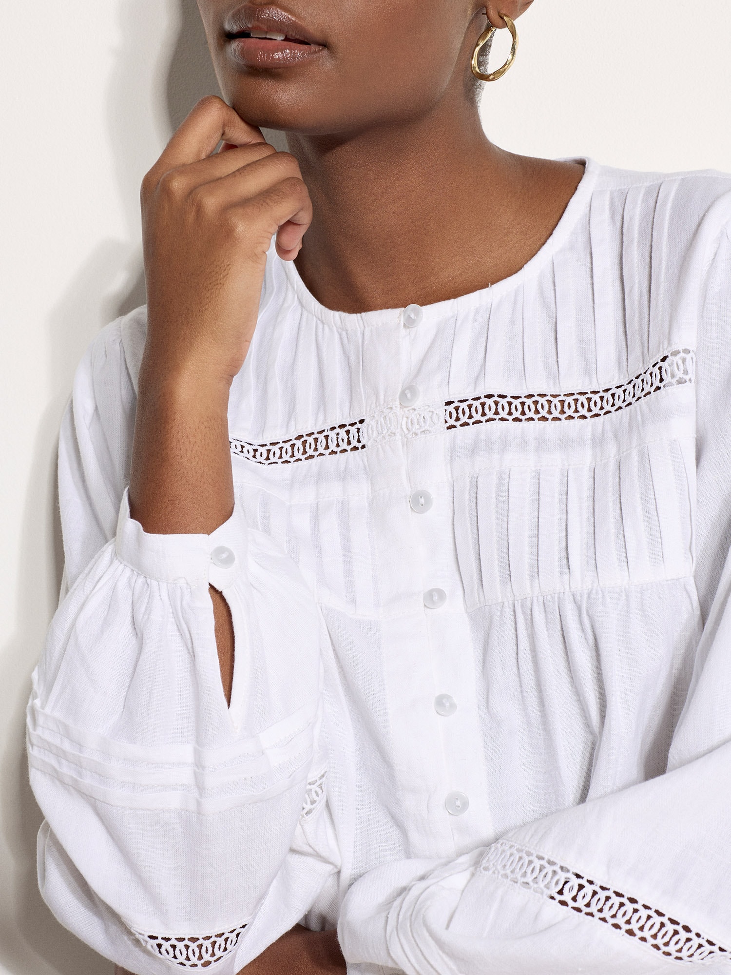 Apricot Spitzenbluse »Boho-Bluse« Häkelverzierungen