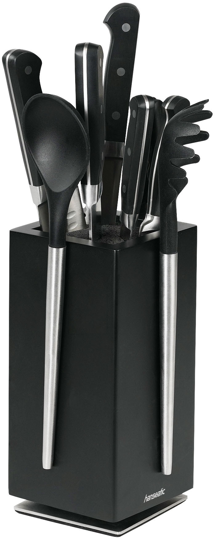 Hanseatic Magnet-Messerblock »hanseatic PREMIUM, aus Holz, Messerblock Set, 6-tlg.« 6 tlg. elegantes Design, herausnehmbarer Borsteneinsatz, 360-Grad-drehbar