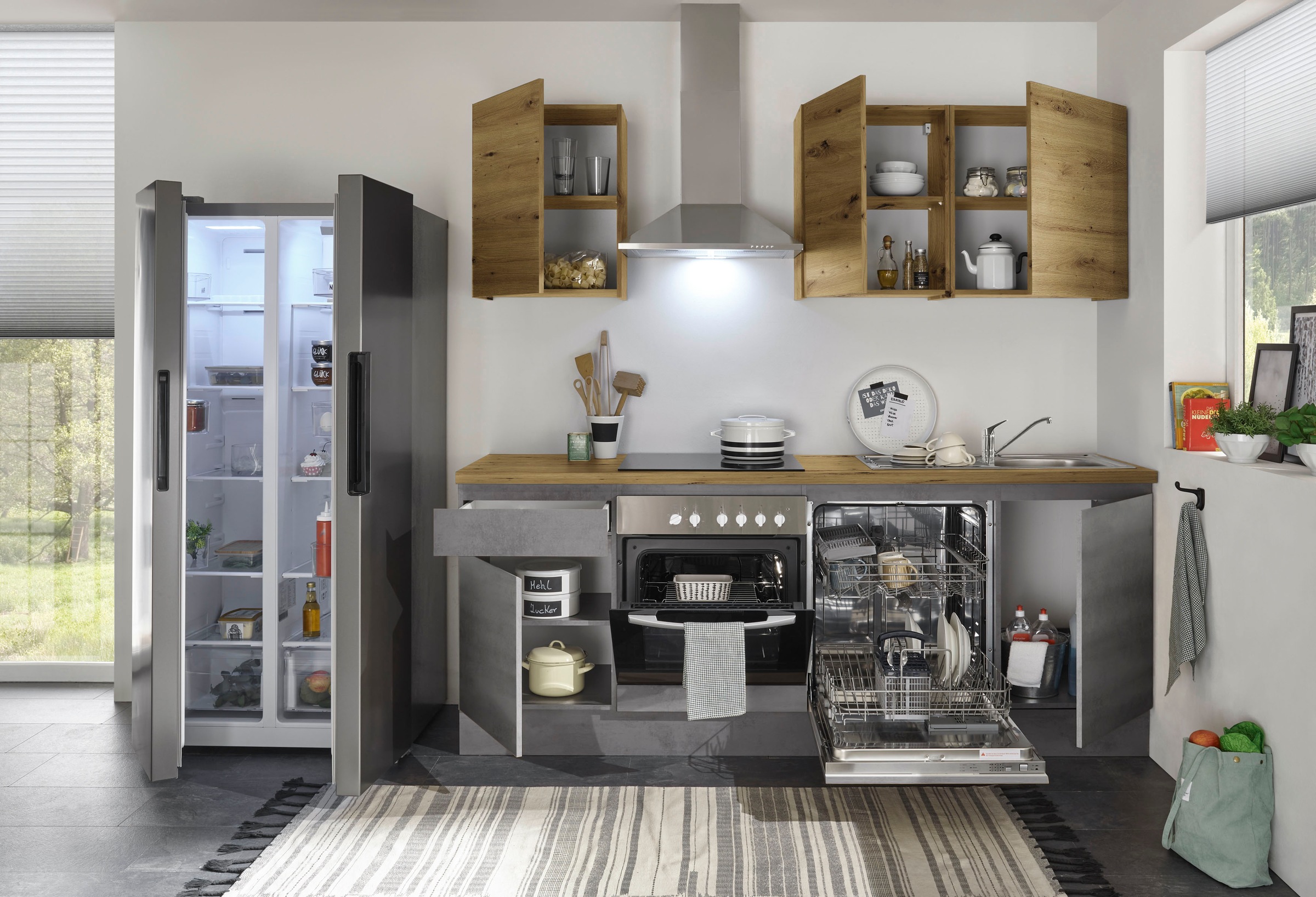Küche wahlweise Breite Balculina mit by bequem BASIC oder Geräte 220 cm, E- »Adna«, ohne kaufen