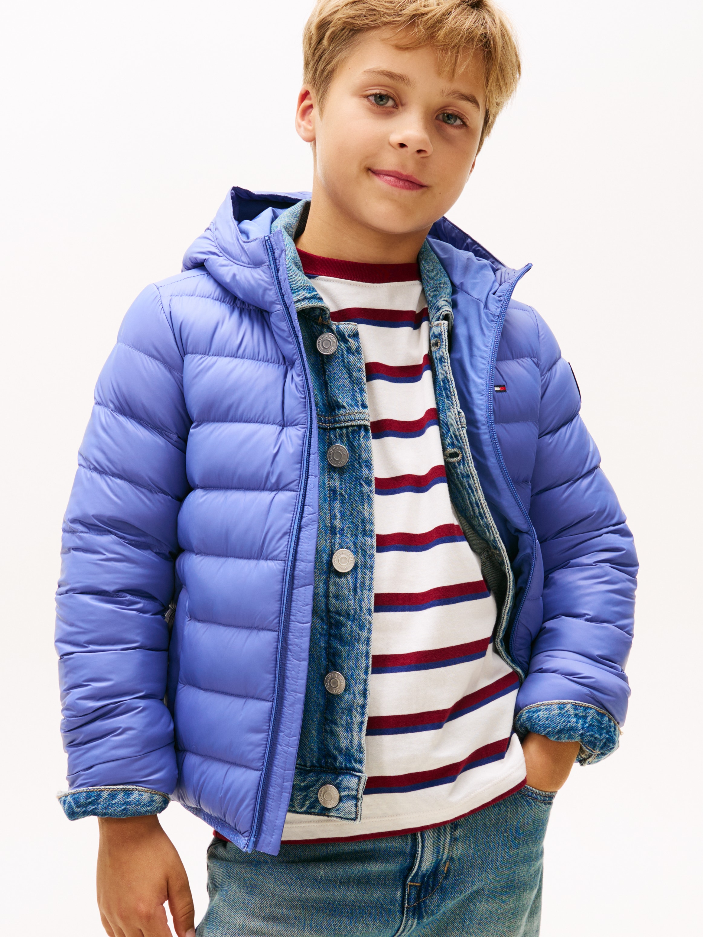 Tommy Hilfiger Steppjacke »U LIGHT DOWN HOODED JACKET« mit Kapuze Kinder bis 16 Jahre