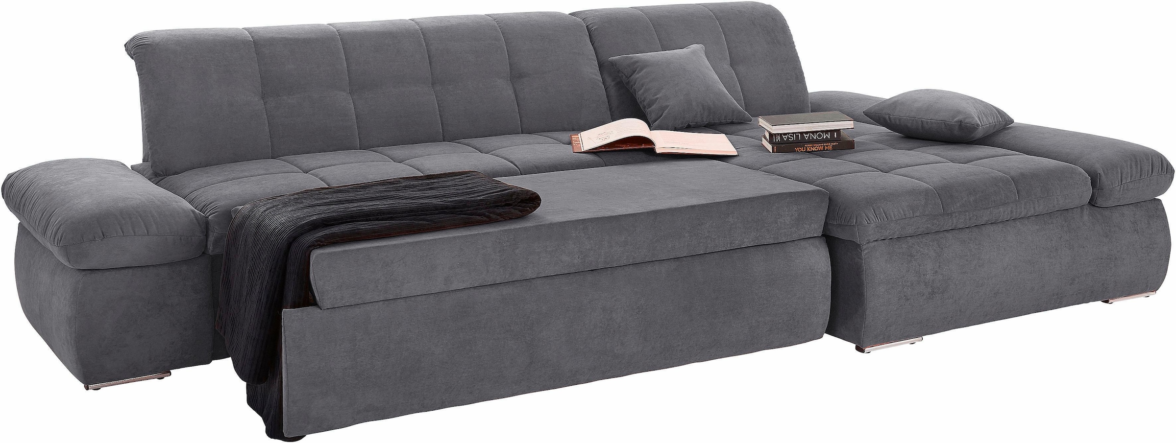 DOMO collection Ecksofa »NMoric XXL, B/T/H: 300/172/80cm, L-Form«, wahlweise mit Bettfunktion und Armlehnverstellung