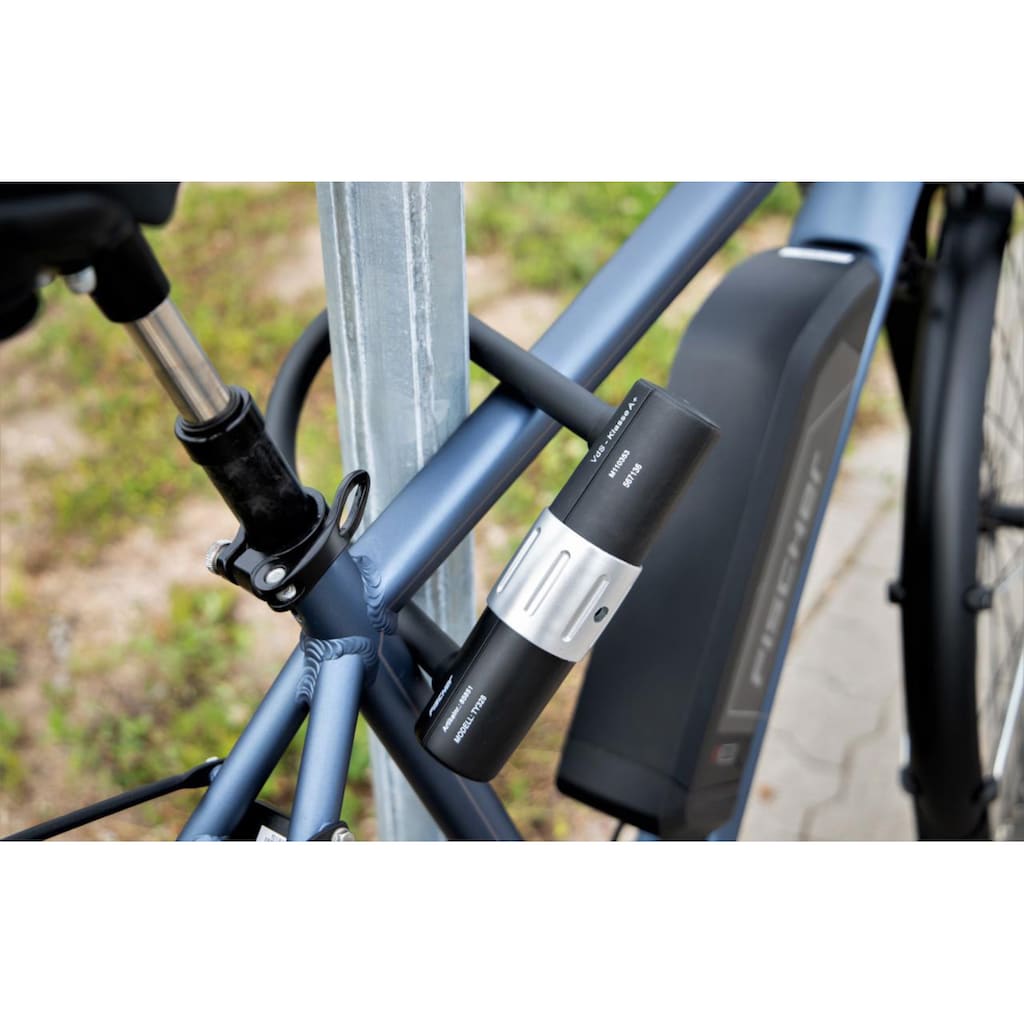 FISCHER Fahrrad Bügelschloss »FISCHER Bügelschloss inkl. Halterung«, (Packung, 5 tlg., mit Halterung)