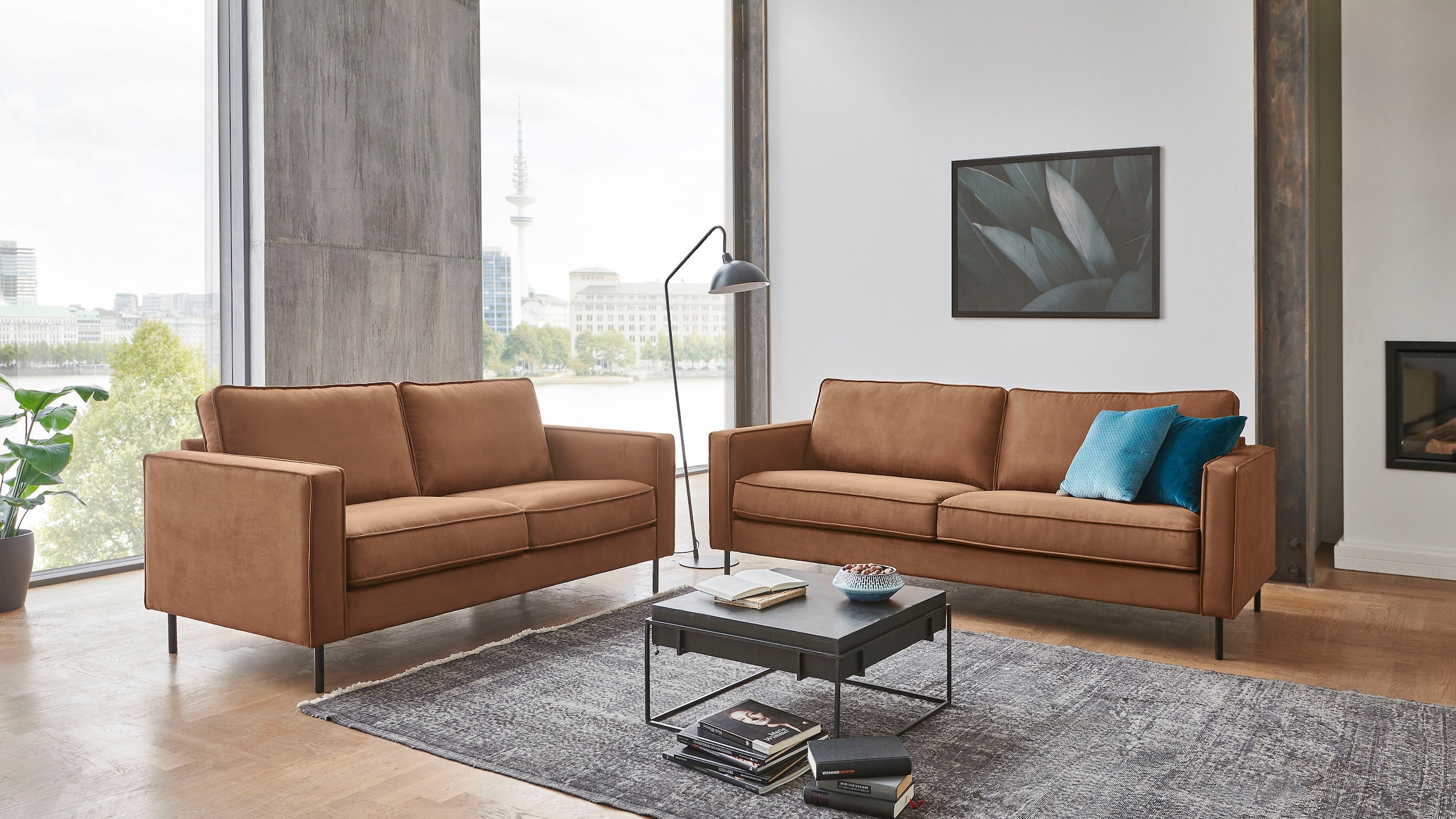 ATLANTIC home collection 3-Sitzer »Weston«, im skandinavischem Stil, mit Wellenunterfederung