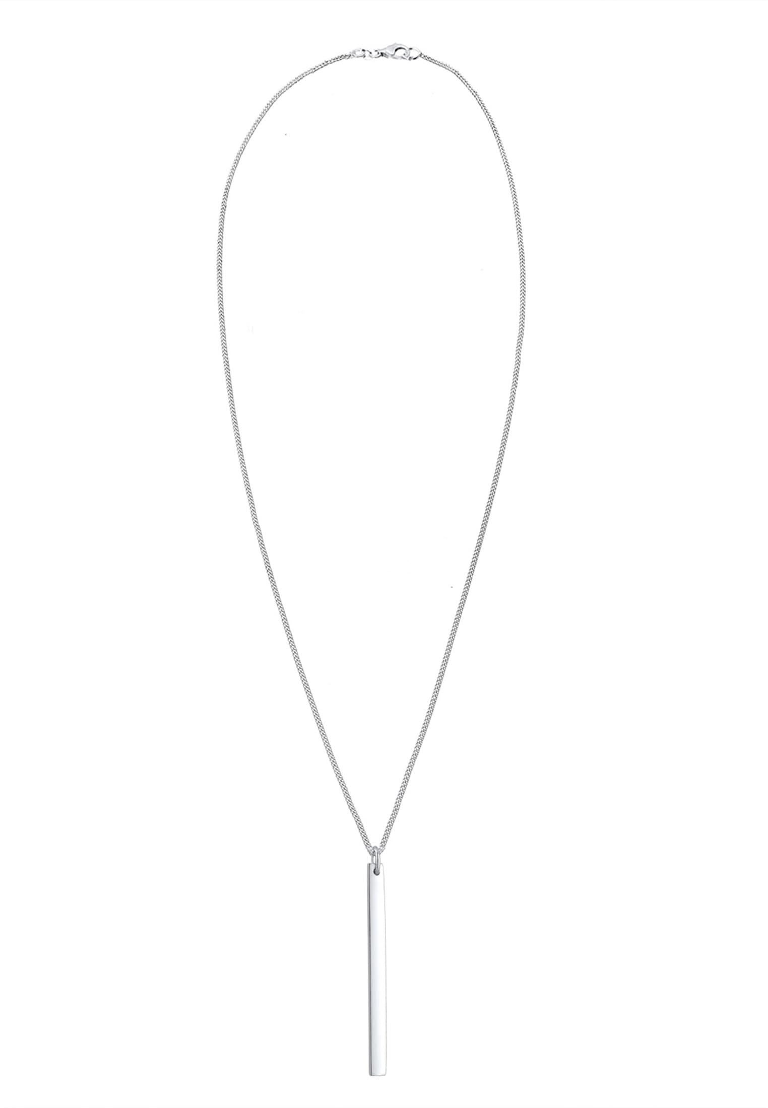 Elli Kette mit Anhänger »Halskette Panzerkette Geo Symbol Stab Layer Cool 925 Silber«