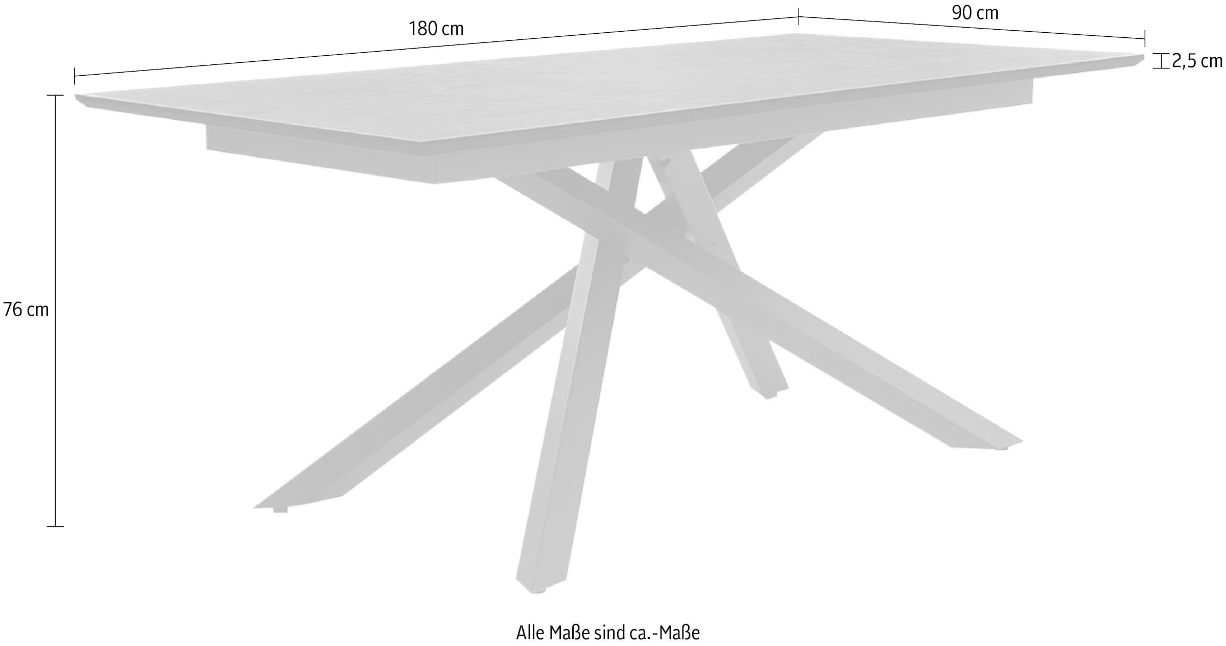 Jockenhöfer Gruppe Esstisch »Silas«, in Tischplatte auf Marmoroptik anthrazitfarbender 180x90 cm, kaufen in Rechnung