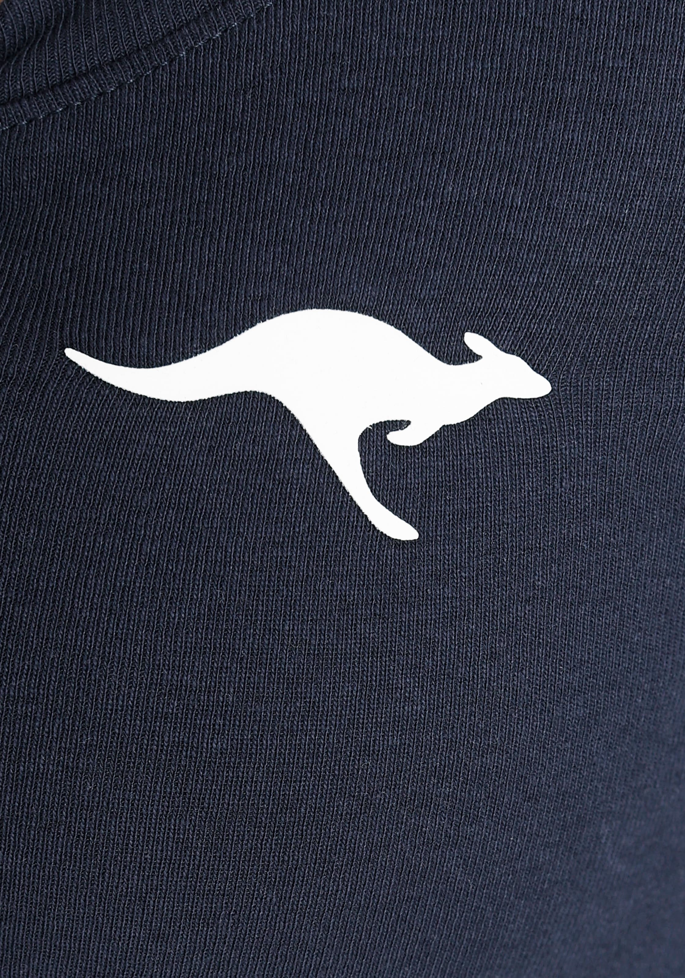 Känguru-Logodruck Langarmshirt, ♕ mit bei KangaROOS und Knopfleiste