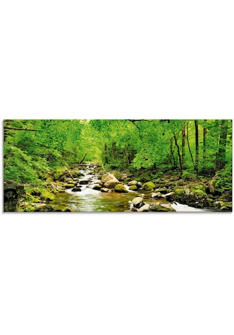 Glasbild »Herbstwald Fluss Smolny«, Wald, (1 St.)