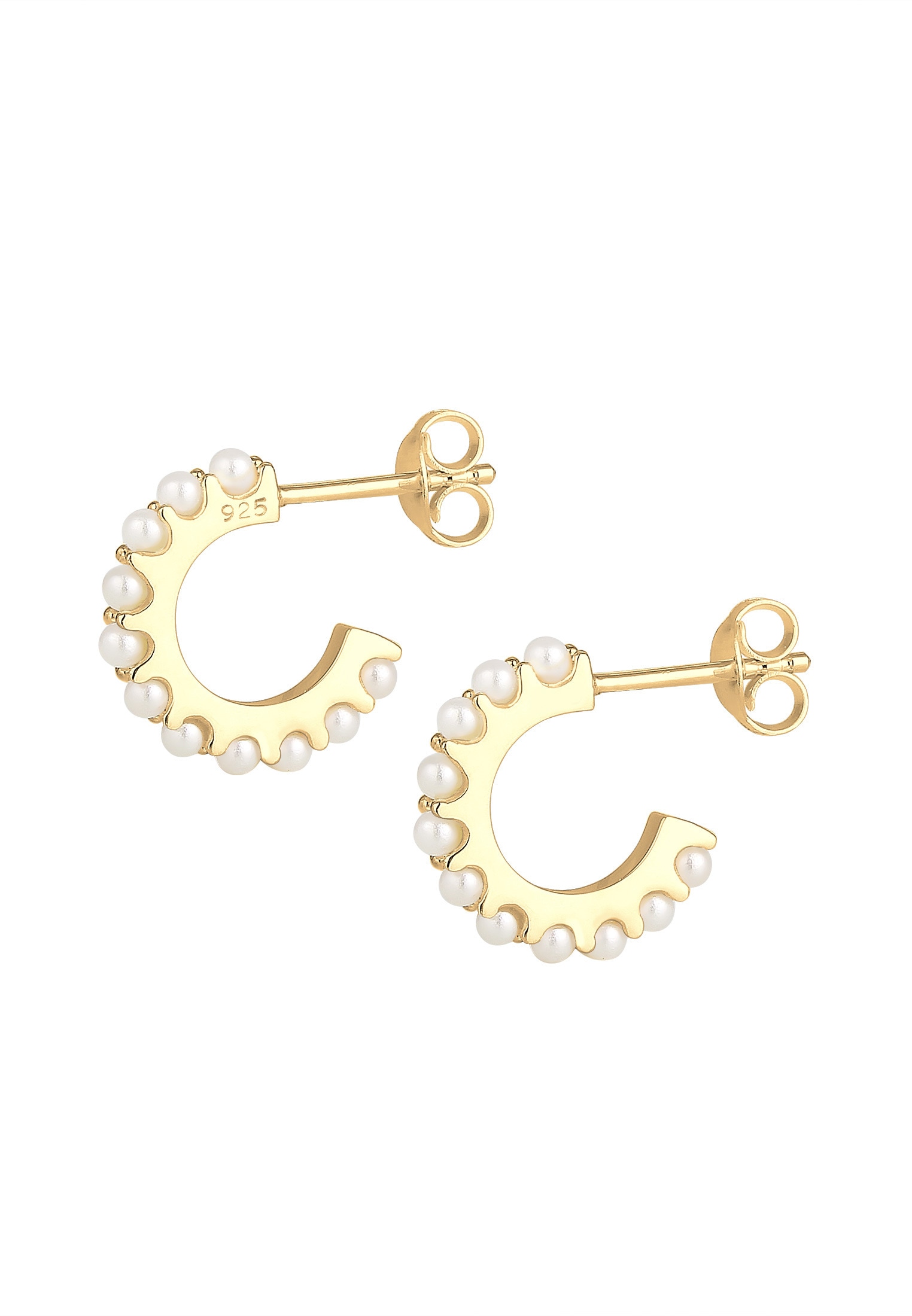 Elli Paar Creolen »Ohrringe Creolen Synthetische Perlen 925 Silber«