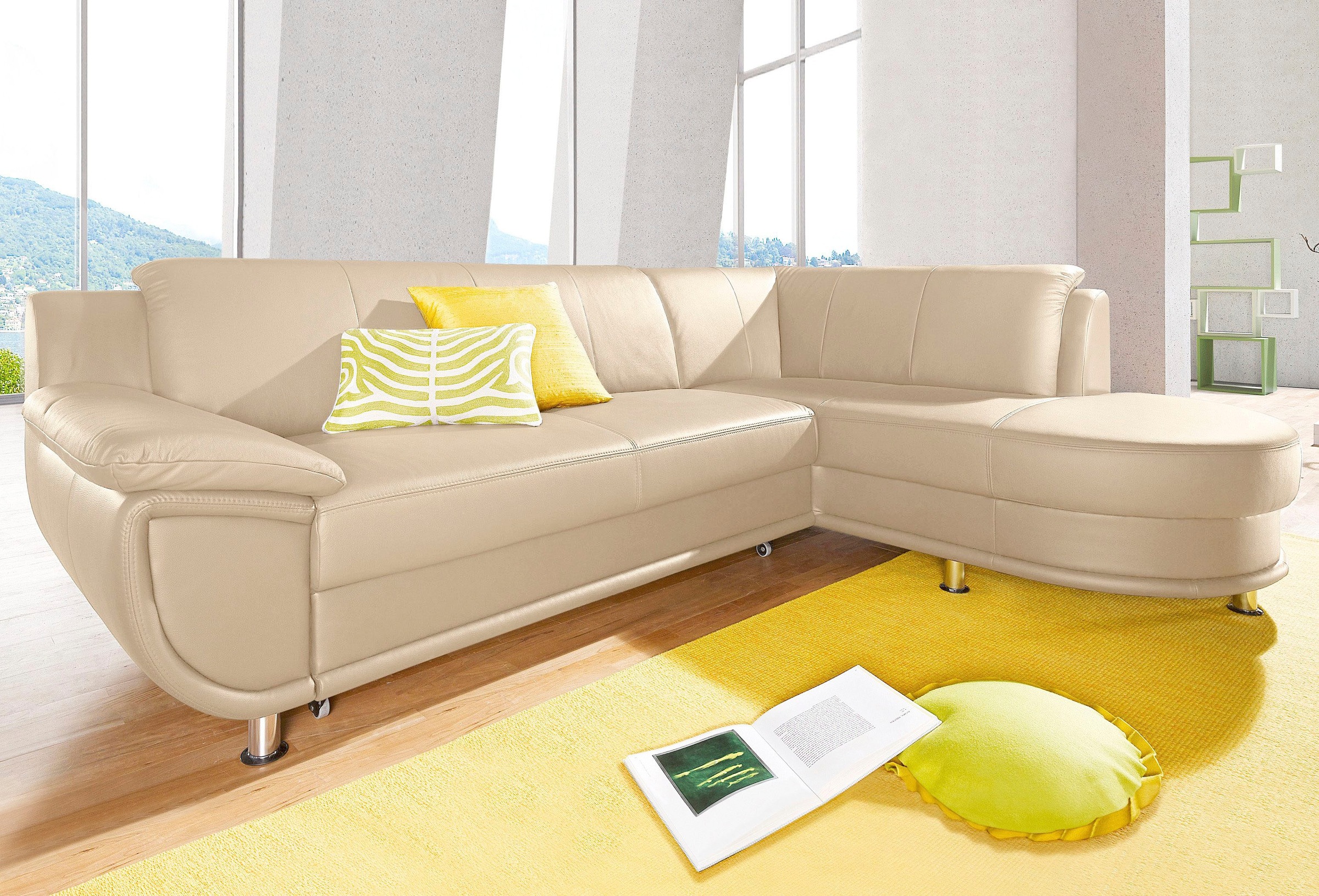 TRENDMANUFAKTUR Ecksofa »Rondo, L-Form«, wahlweise mit Federkern, wahlweise mit Bettfunktion