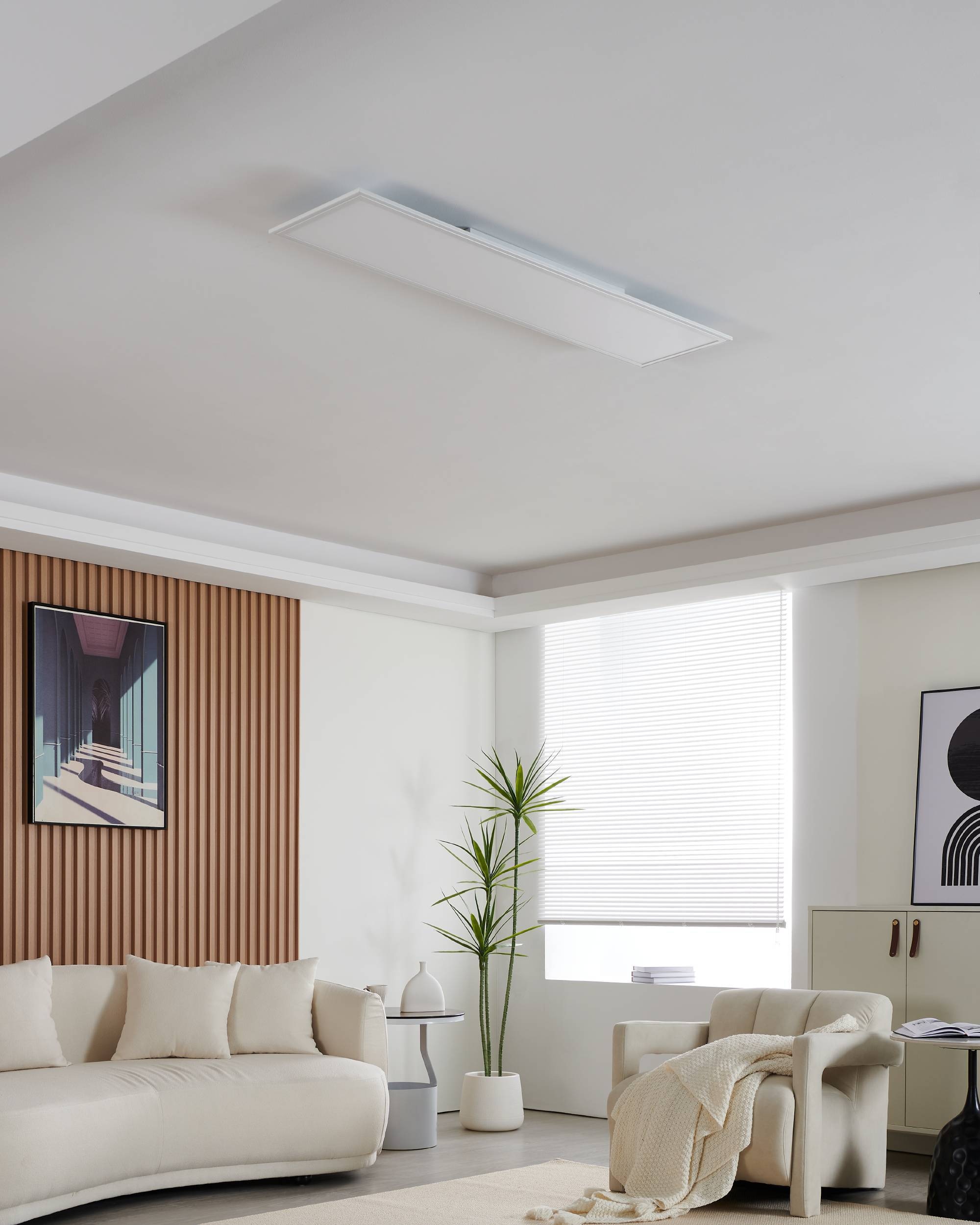 EGLO Deckenleuchte »Salobrena 1 Deckenlampe, Einbaulampe, Aluminium und Kunststoff, Lampe« LED-Modul 1 Stk. Neutralweiß Deckenlampe, Wohnzimmerlampe, Küchenlampe, Bürolampe Weiß, Flurlampe