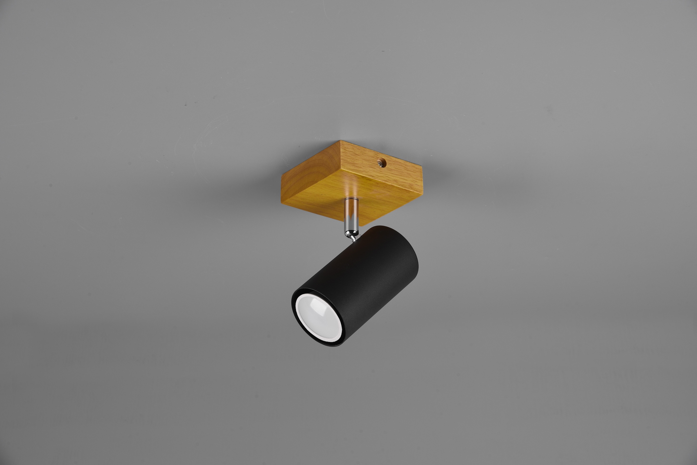 TRIO Leuchten Deckenspot »Marley« GU10 1 Stk. Wand-und Deckenmontage per Stecker o. Fest-Anschluss, Holz Baldachin