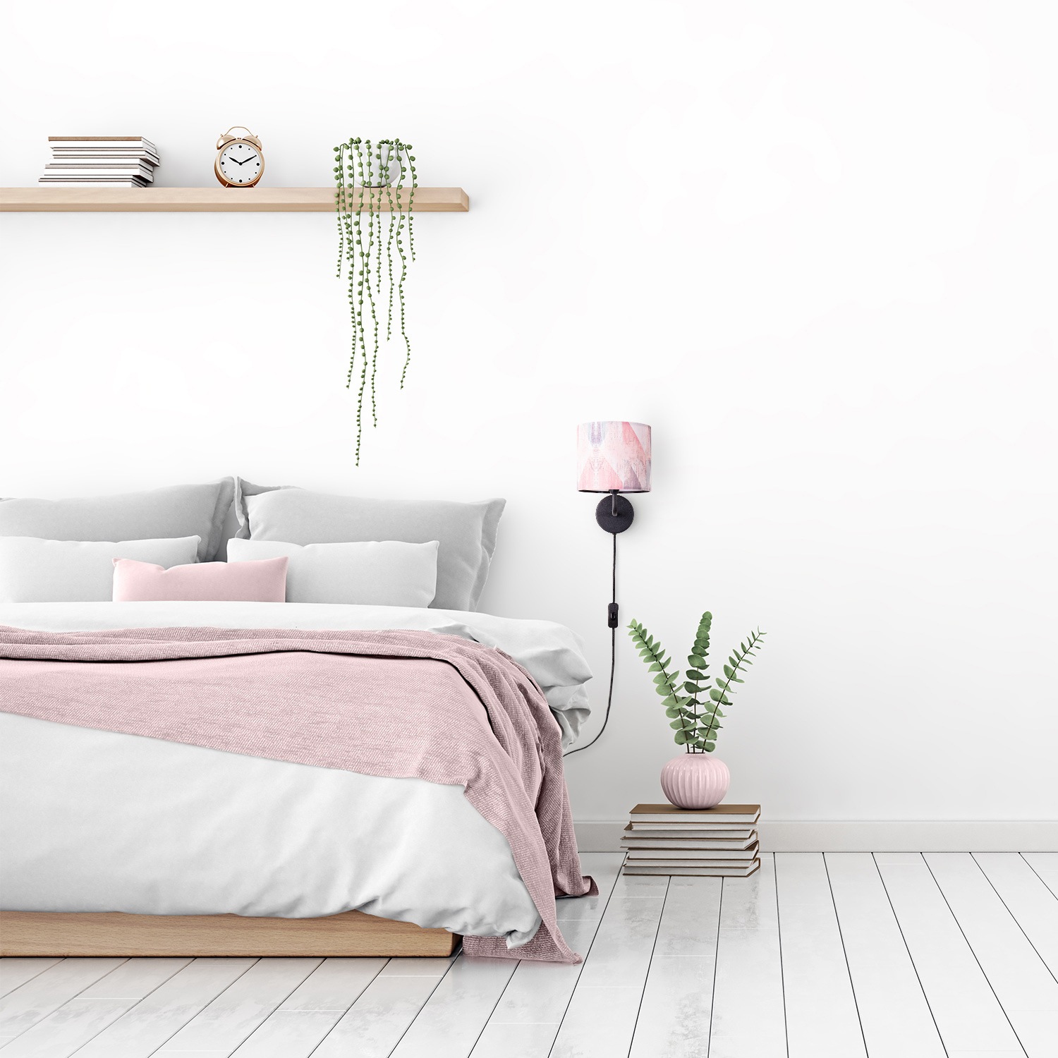 Paco Home Wandleuchte »Mero 102« E14 Stecker  Flur Lampe Wohnzimmer âˆ…18cm Abstrakt Kabel 3m E14