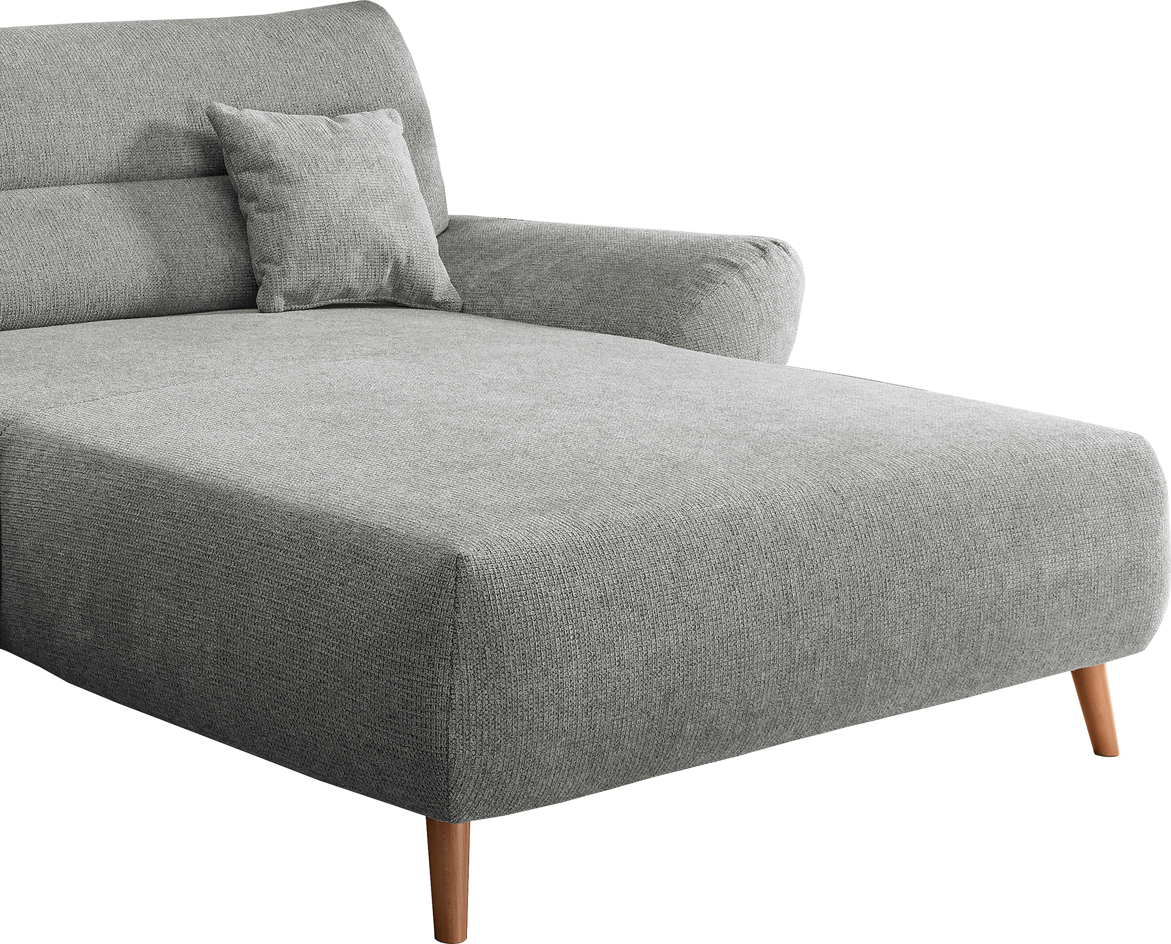 INOSIGN Ecksofa »Drago, elegant und zeitlos, komfortabel, Holzfuß, L-Form«, frei im Raum stellbar, inkl. 2 Zierkissen