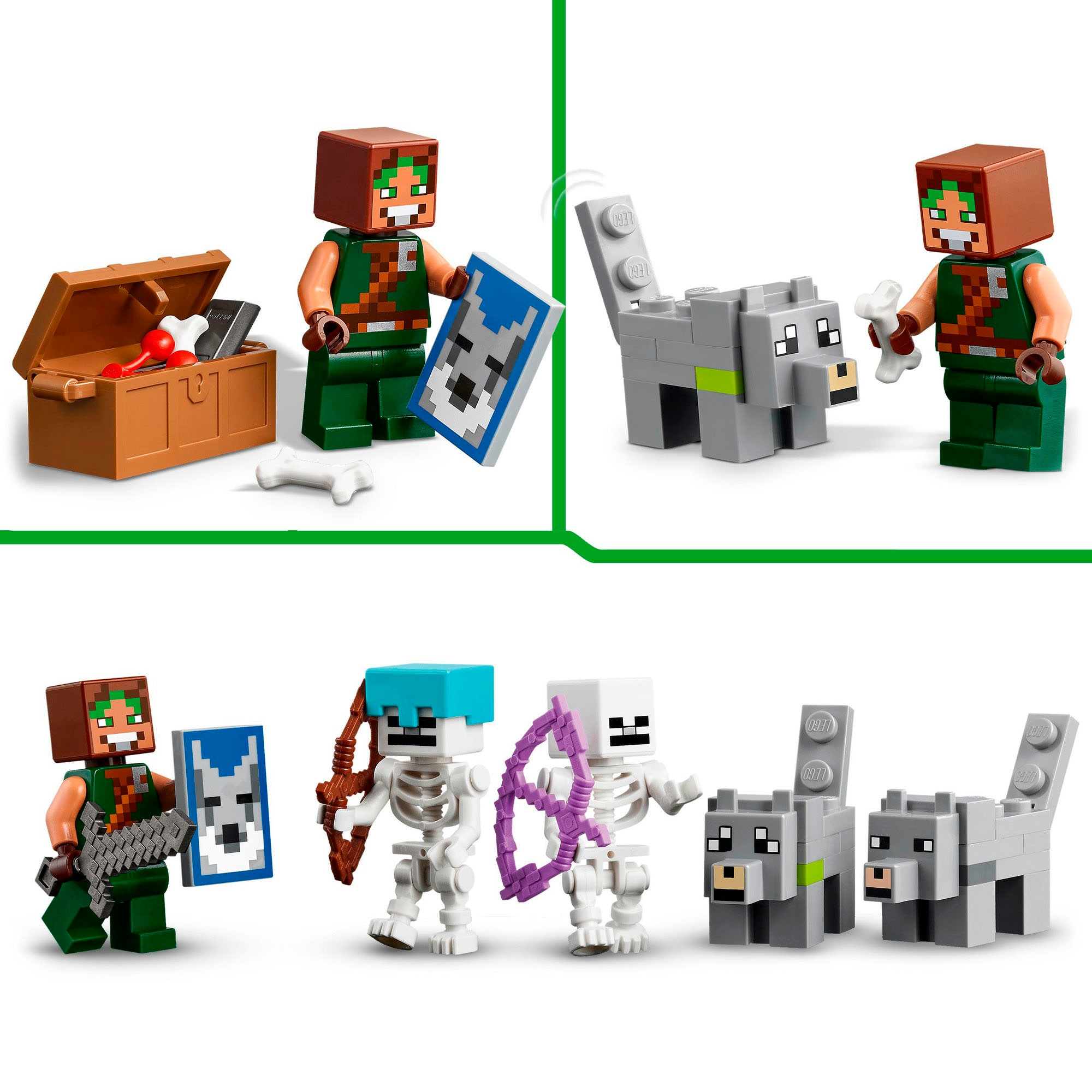 LEGO® Konstruktionsspielsteine »Die Wolfsfestung (21261), LEGO Minecraft«, (312 St.), Made in Europe