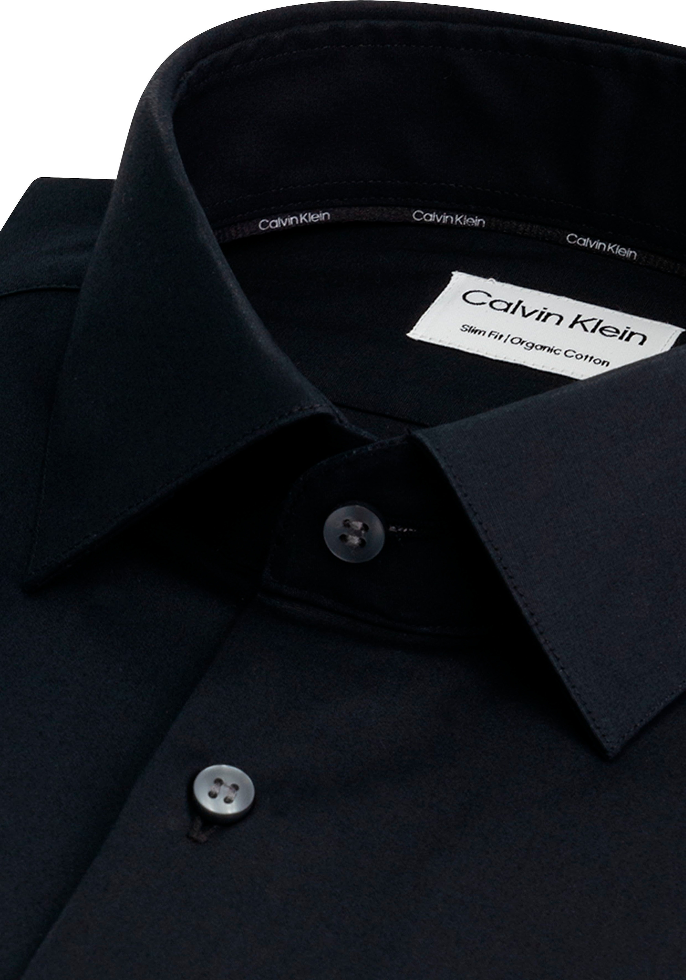 Calvin Klein Businesshemd »POPLIN STRETCH SLIM SHIRT«, mit Kentkragen