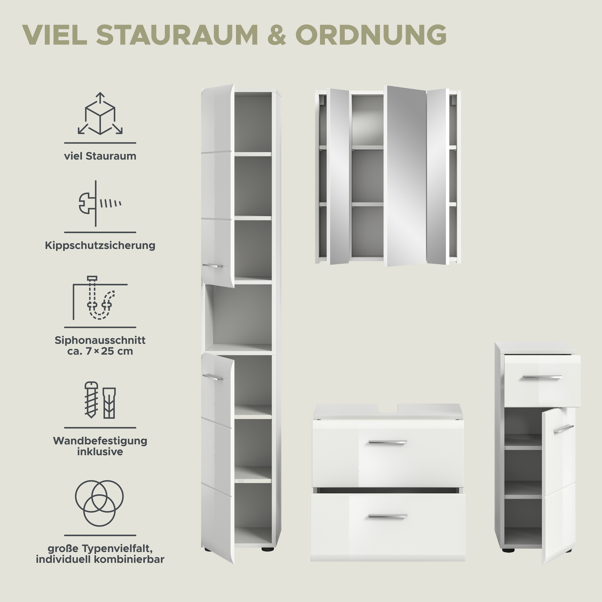 INOSIGN Badezimmer-Set Set, 4 Stk. tlg.