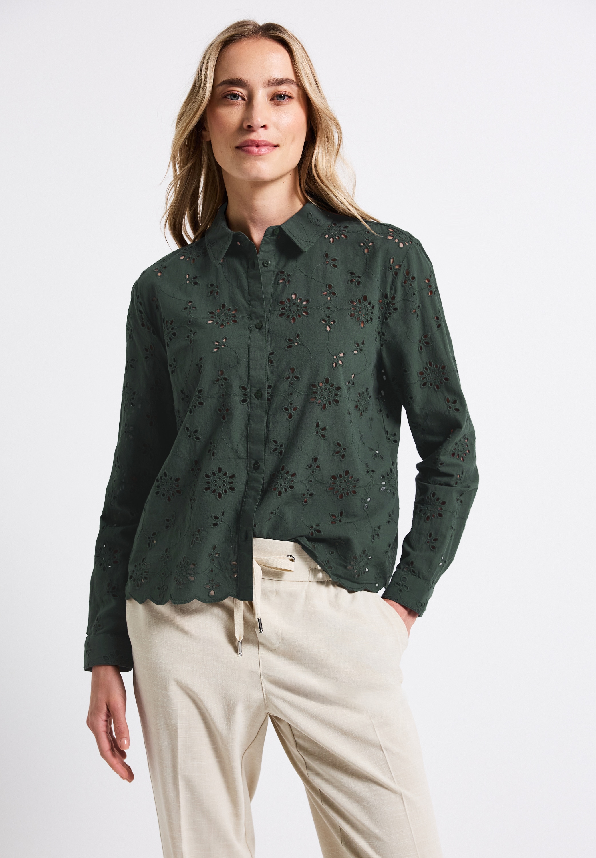 STREET ONE Hemdbluse, mit Lochstickerei