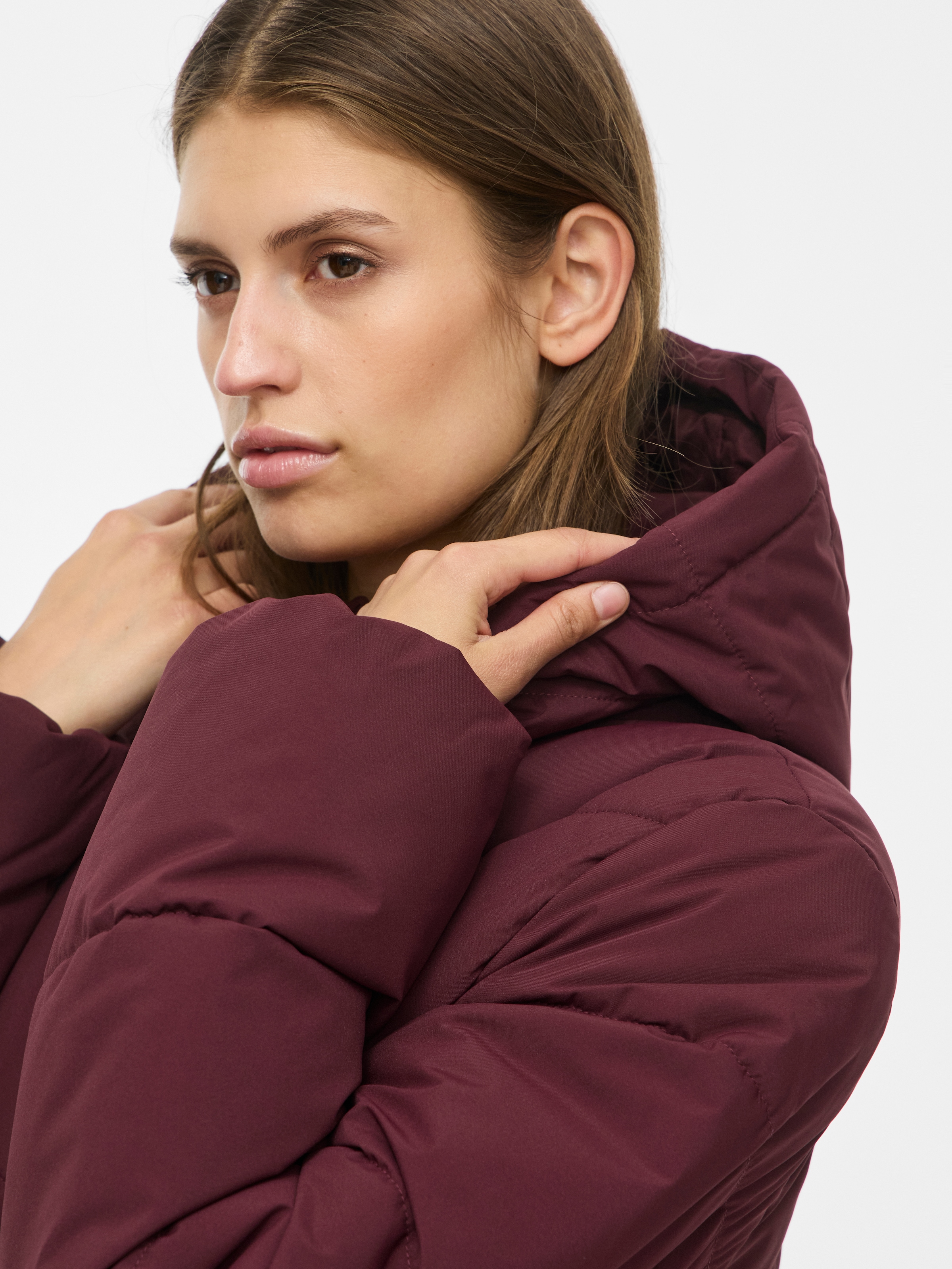 Vila Steppmantel »VILAVENDER L/S HOOD PUFFER/TB/RK« Kunstfaser