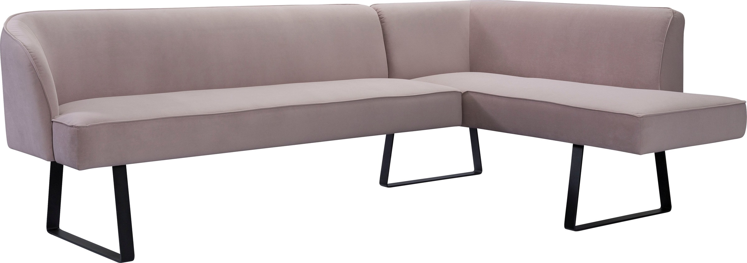 exxpo - sofa fashion Eckbank »Americano«, mit Keder und Metallfüßen, Bezug in verschiedenen Qualitäten