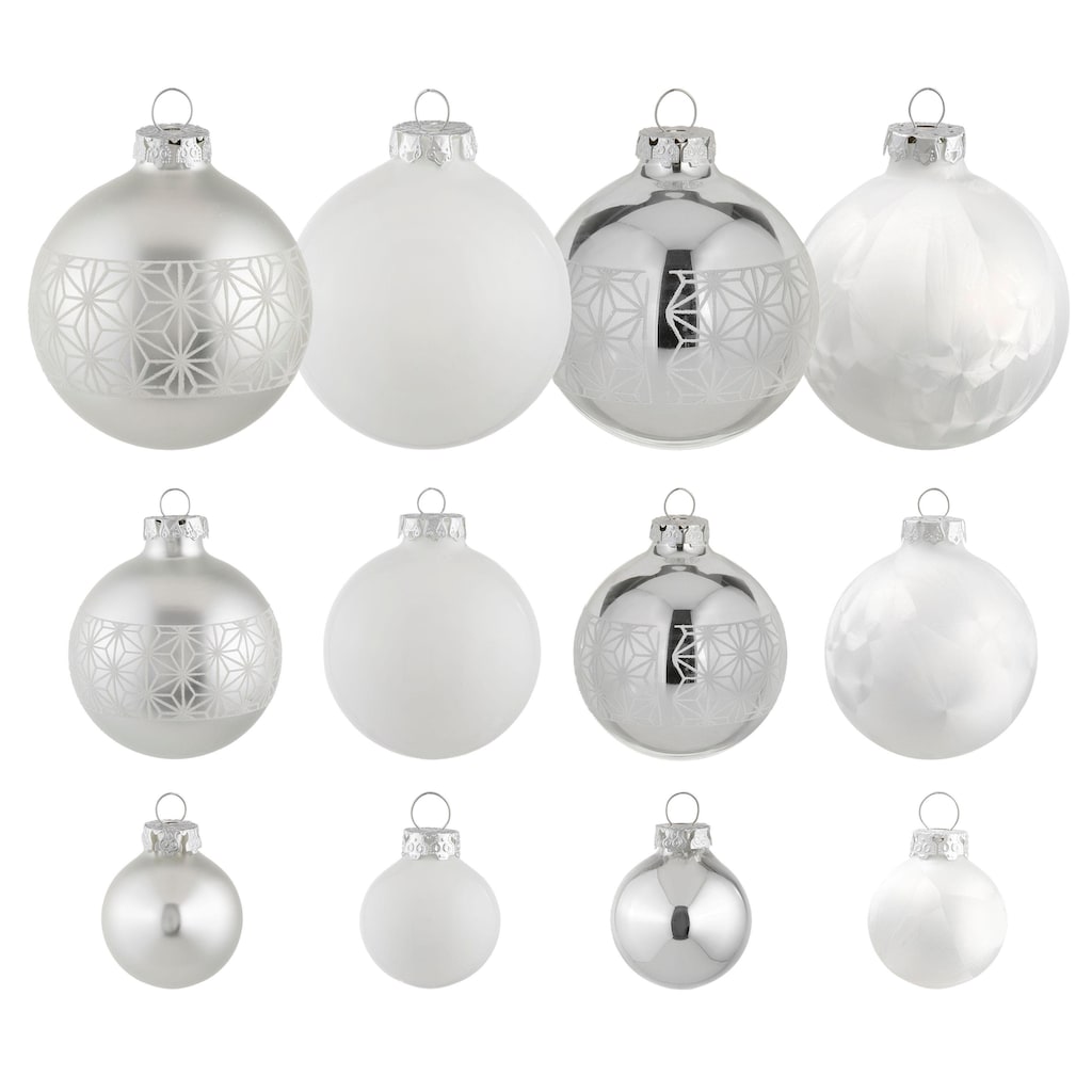 Thüringer Glasdesign Weihnachtsbaumkugel »Eisprinzessin, Weihnachtsdeko, Christbaumschmuck«, (Set, 30 St.)