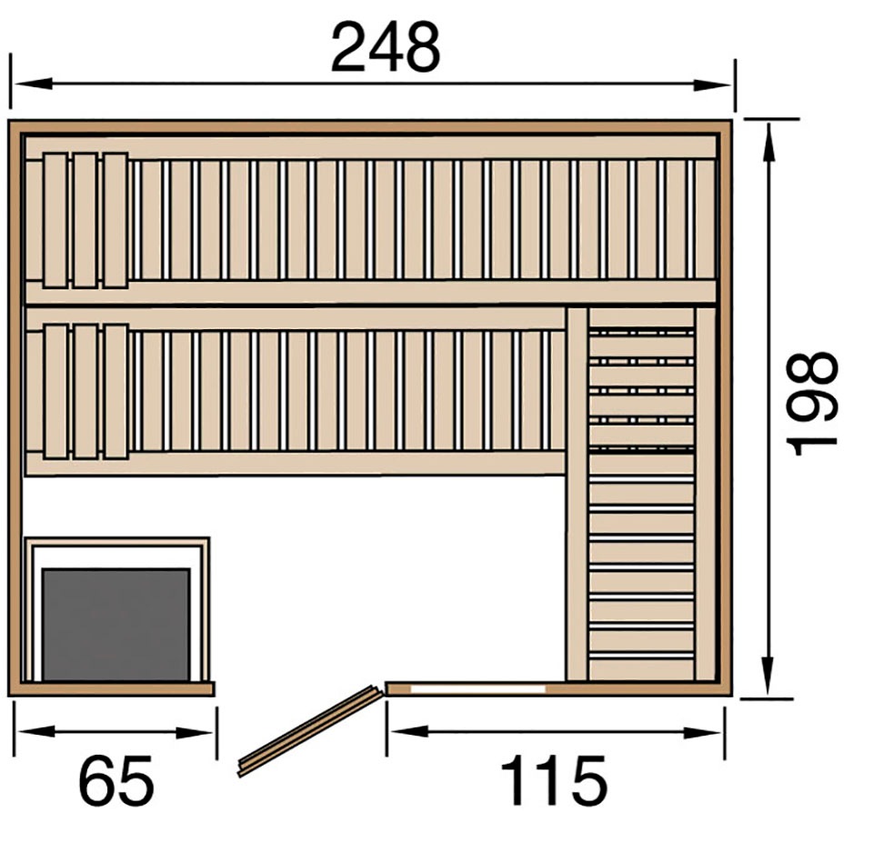 weka Sauna »Bergen« Set,  7,5 kW Bio-Ofen mit digitaler Steuerung