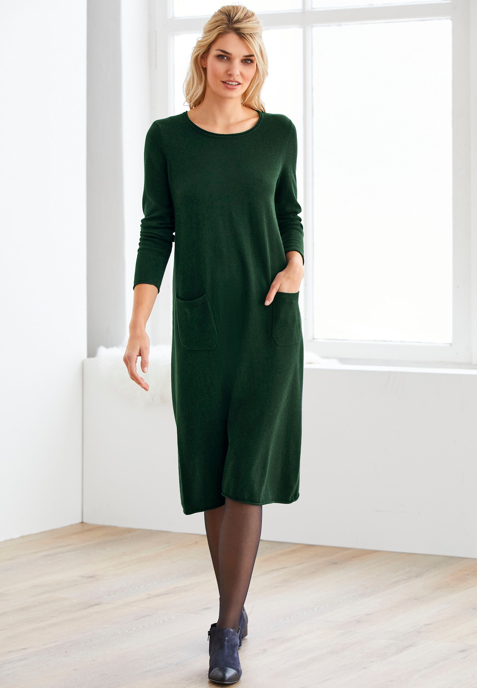 heine Strickkleid »Strickkleid Strickkleid im Viskose-Baumwoll-Mix«