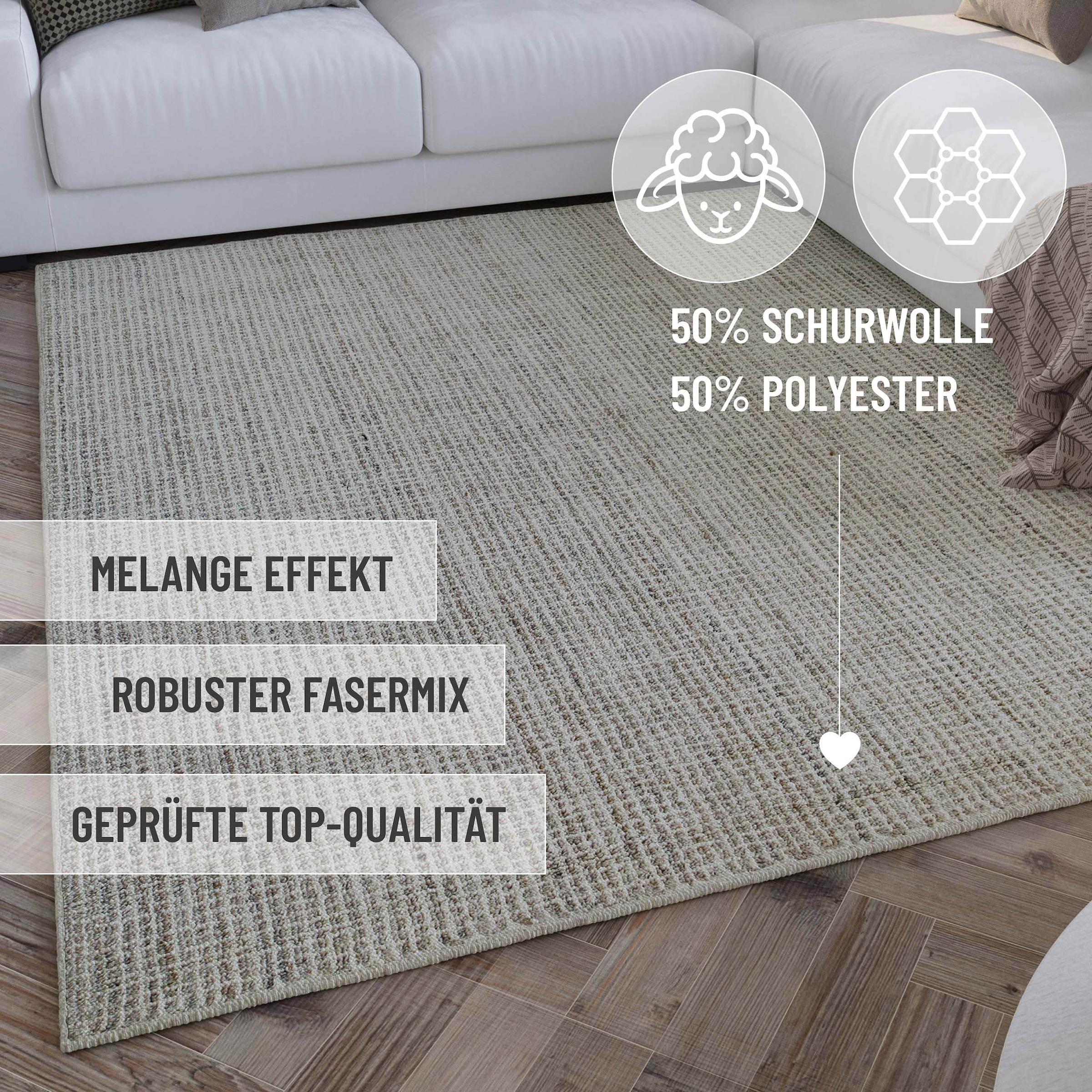 Wecon home Teppich »Hamptons FOURTEEN«, rechteckig, 10 mm Höhe, Läufer, Fasermix, Kurzflor, Wohnzimmer, Schlafzimmer, elegant, Karo