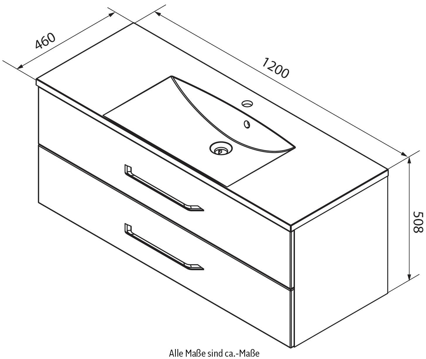 FACKELMANN Waschtisch »B.clever«, Badmöbel Breite 120 cm