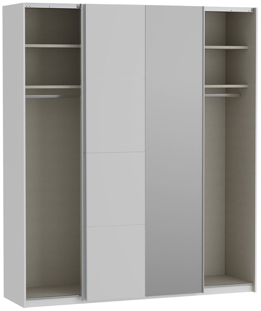 FORTE Schwebetürenschrank »Fittio. Made in Europe, 2 Schiebetüren, modernes Design«, Höhe 2,35 mtr, stehende Montage, Spiegel