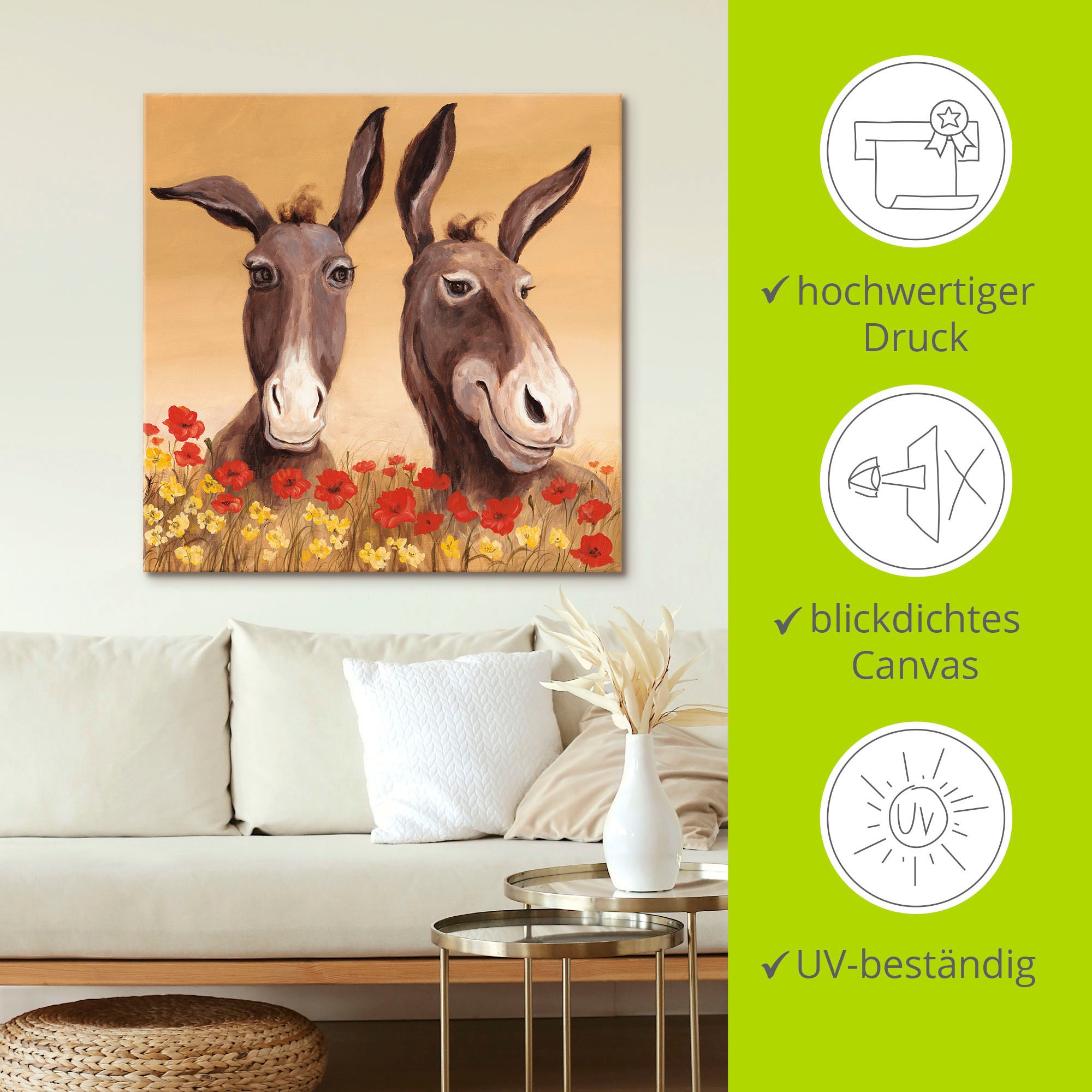 Artland Wandbild »Esel« Haustiere 1 Stk. tlg. als Alubild, Leinwandbild in verschied. Größen