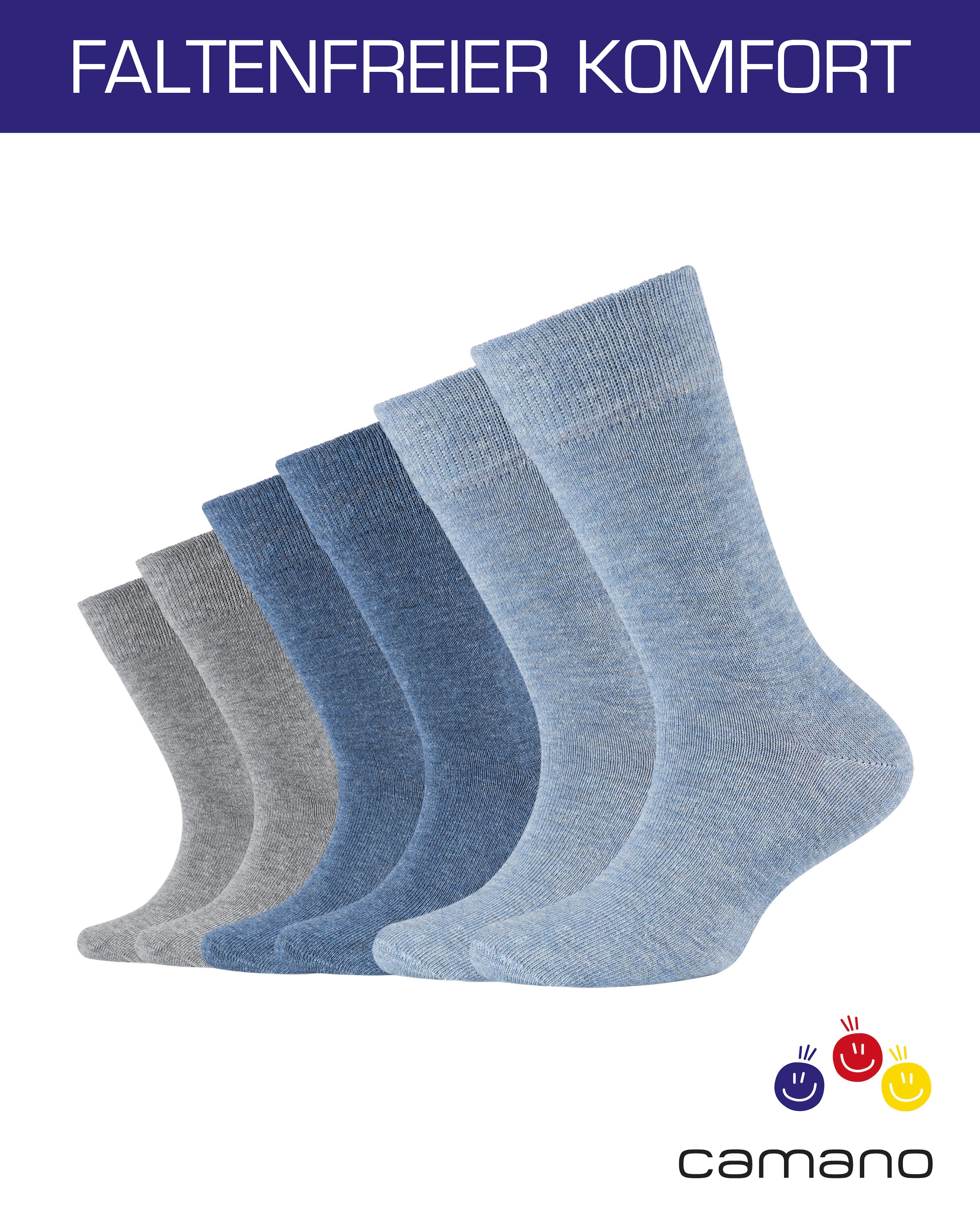 Camano Socken »ca-soft« 6 Paar,  mit Komfortbund und gepolsterten Zehen-/Fersenbereich