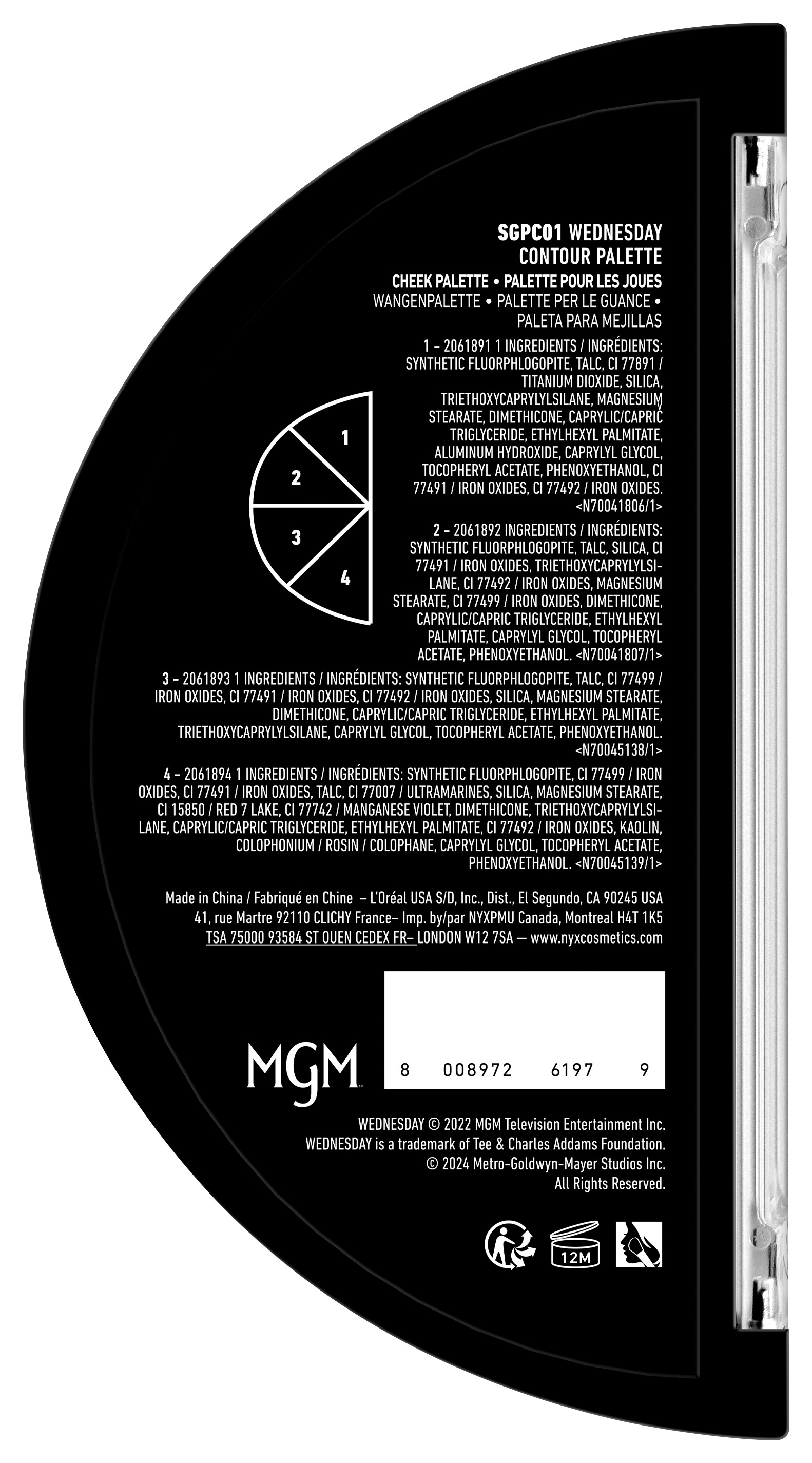 NYX PROFESSIONAL MAKEUP Puder »Wednesday Stained Glass Palette Contour«