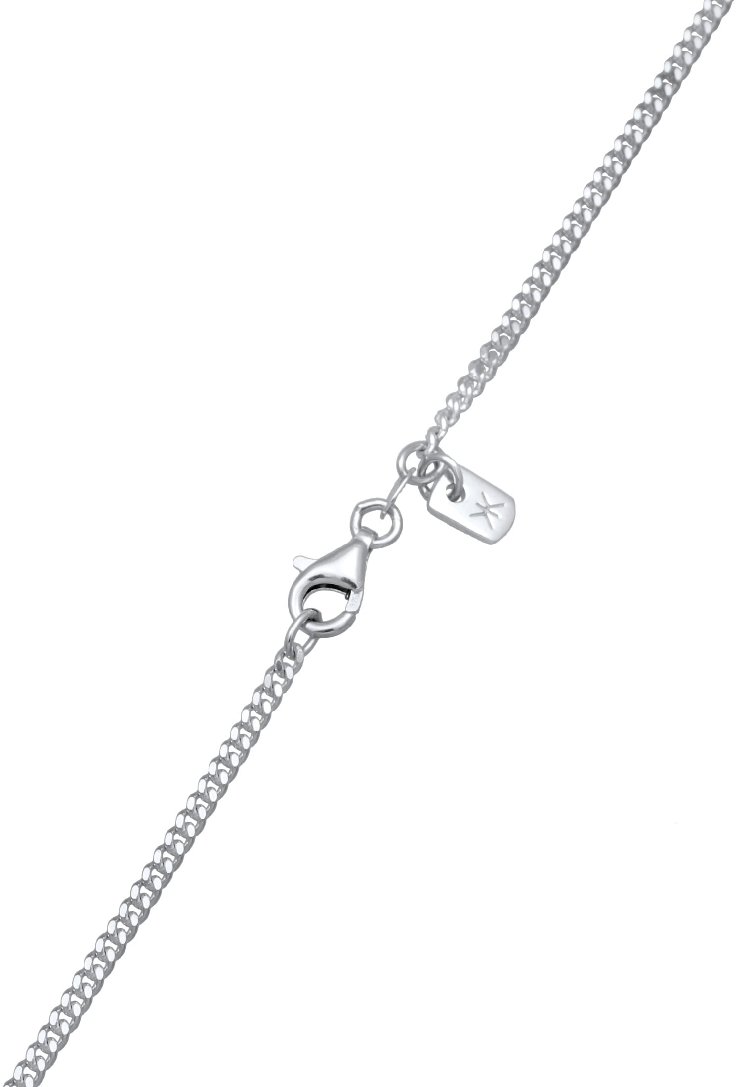 Kuzzoi Silberkette »Halskette Kreuz Glasperlen Modern 925 Silber«