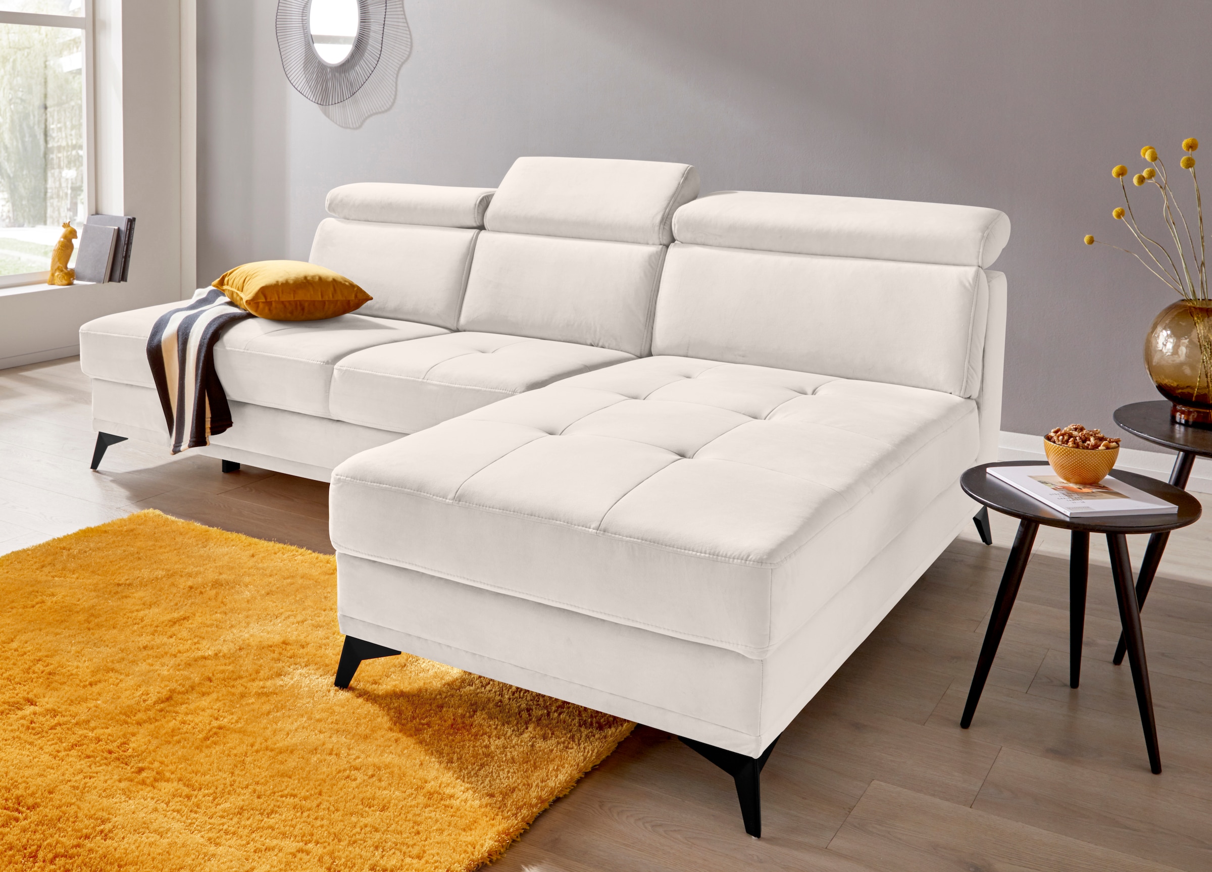 INOSIGN Ecksofa »Cardiz L-Form«, inkl.Kopfteilverstellung und Federkern wahlweise mit Bettfunktion