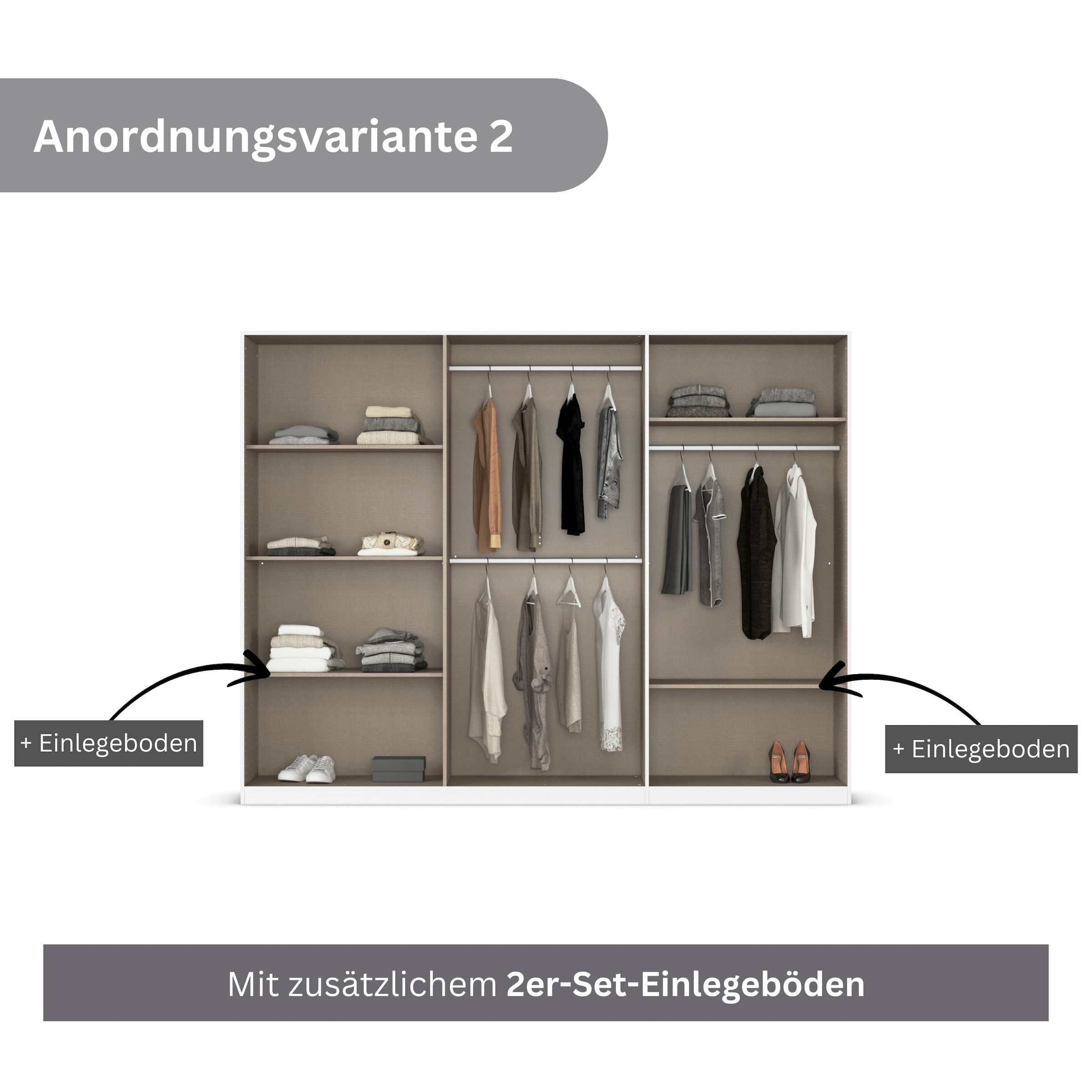 rauch Drehtürenschrank »Kleiderschrank Schrank Garderobe AGORDO mit Dekor- oder Hochglanzfront«, (in zwei Griff-Farben, Breiten 91-360 cm), durchdachte Innenausstattung, in 7 Breiten und 2 Höhen MADE IN GERMANY